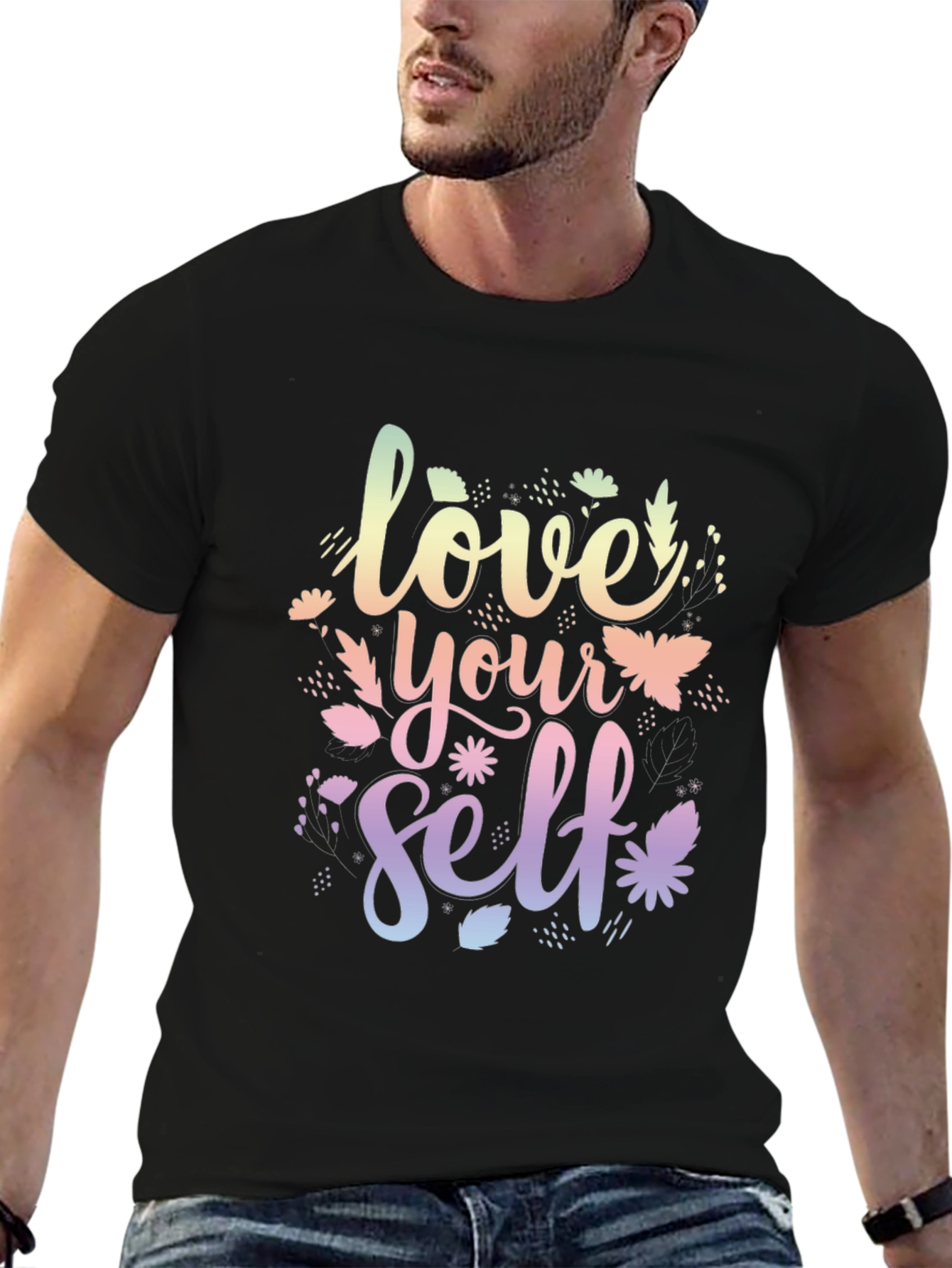 Love Yourself Graphic Tee - Black Cotton T-Shirt