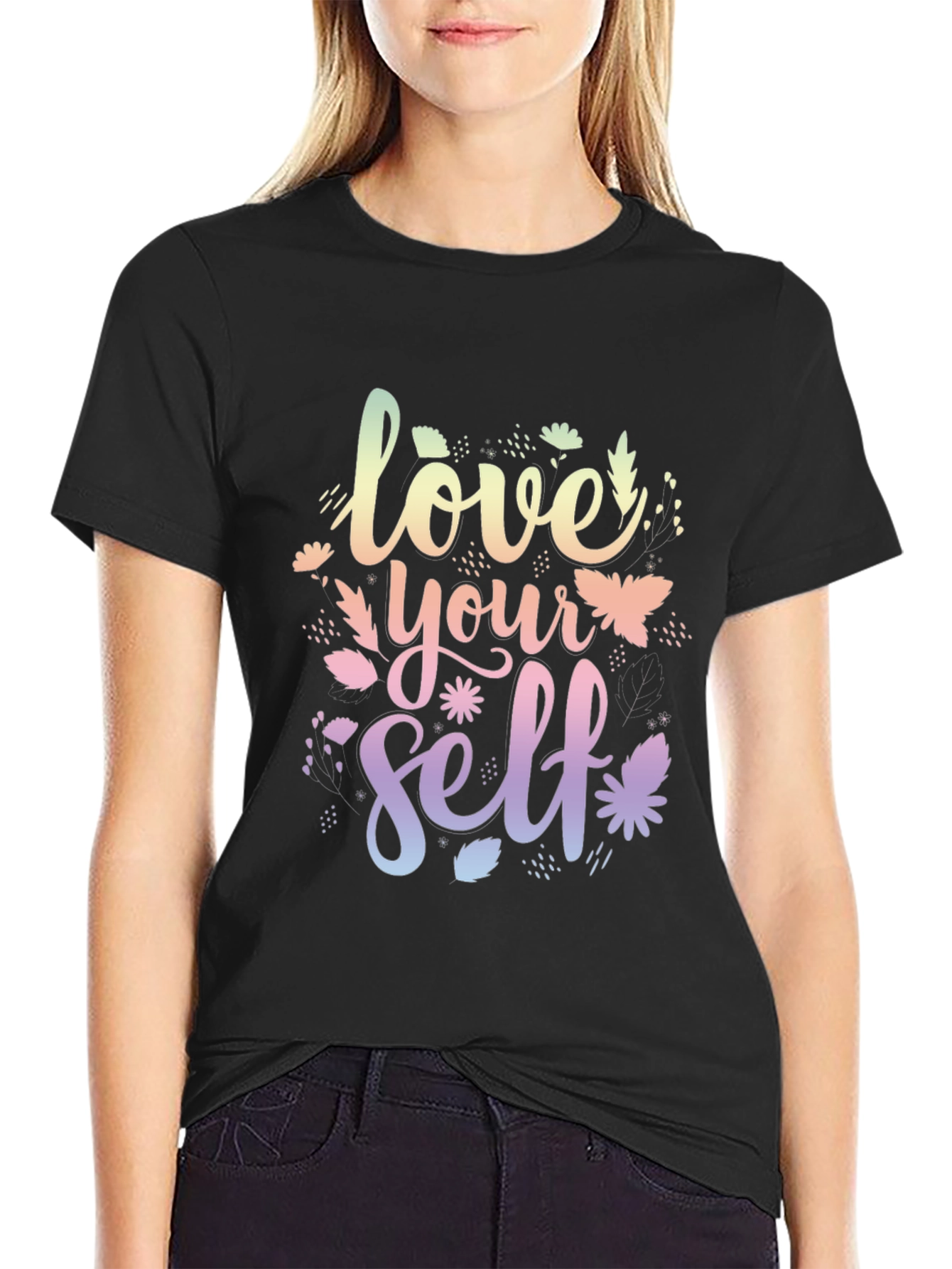 Love Yourself Graphic Tee - Black Cotton T-Shirt