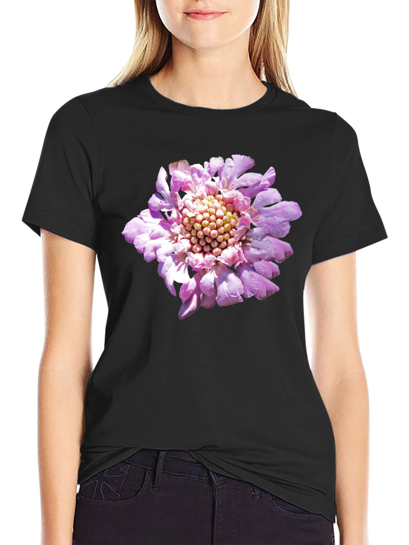 Floral Print Black T-Shirt