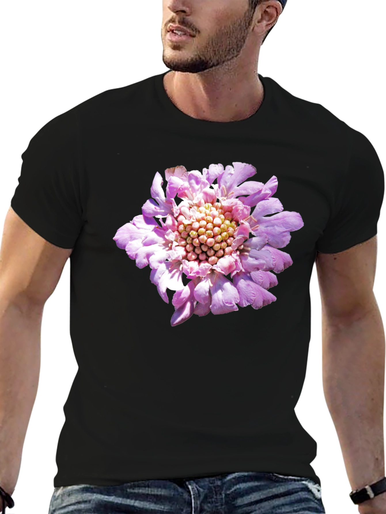 Floral Print Black T-Shirt