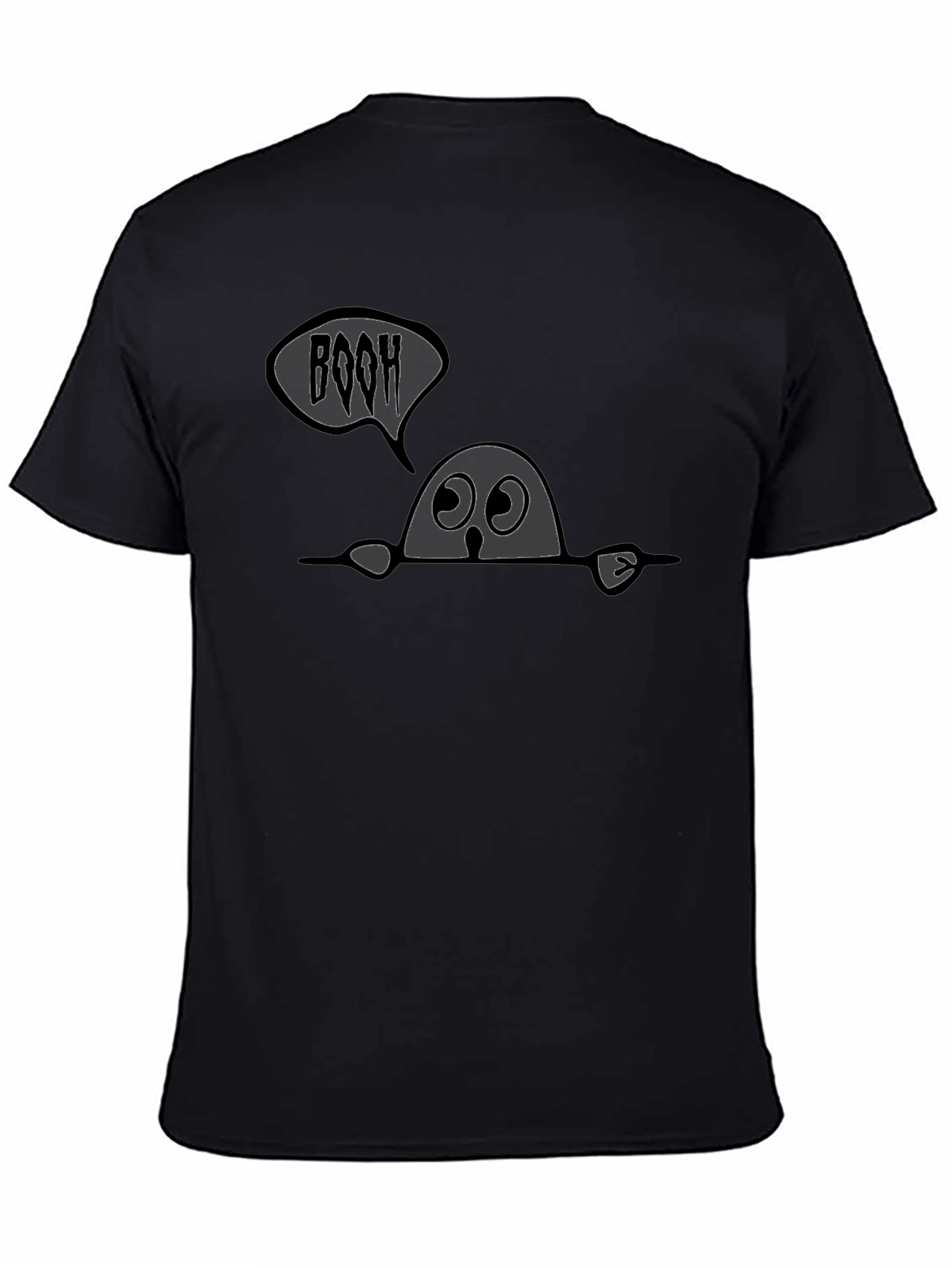Boo Ghost Graphic Tee - Mens Black T-Shirt