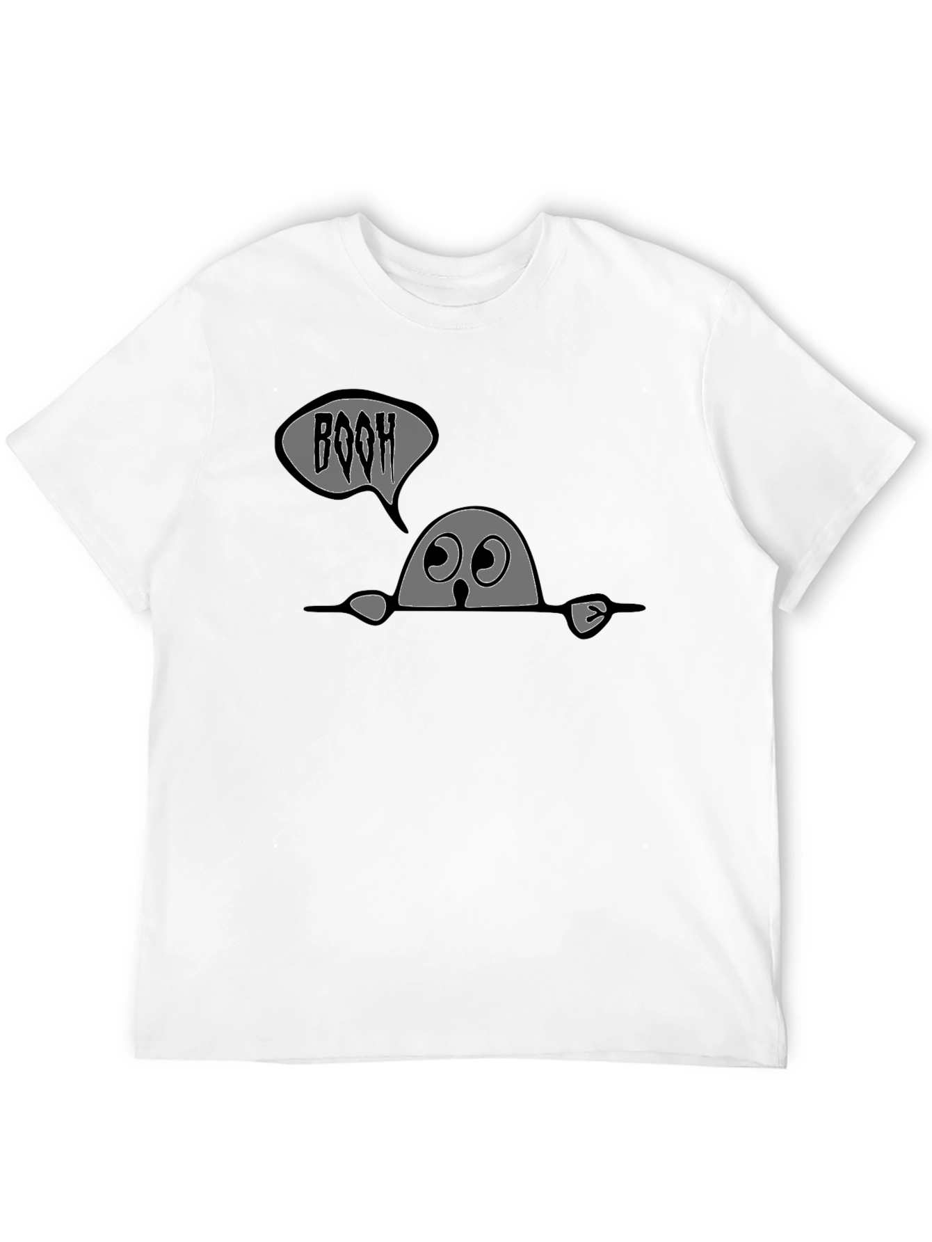 Boo Ghost Graphic Tee - Mens Black T-Shirt