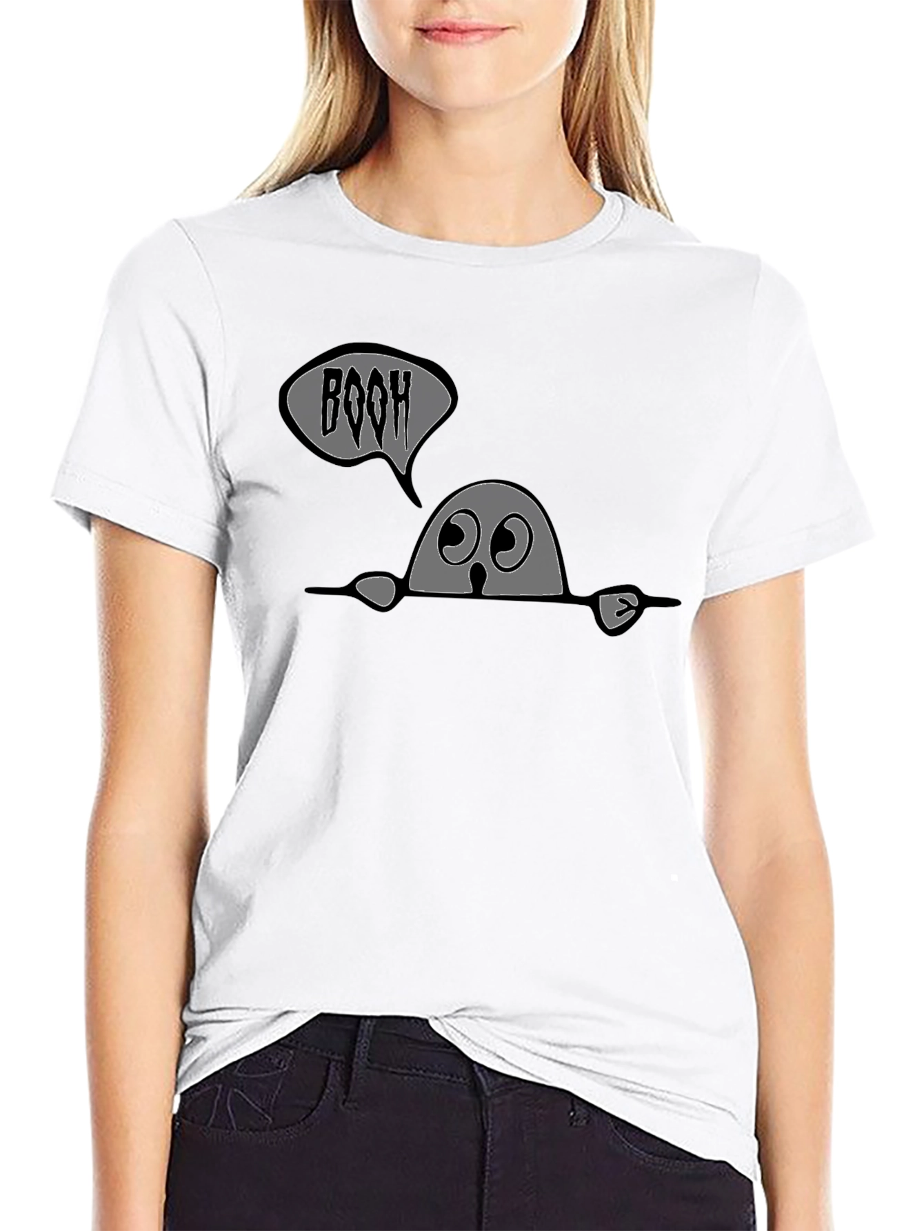 Boo Ghost Graphic Tee - Mens Black T-Shirt