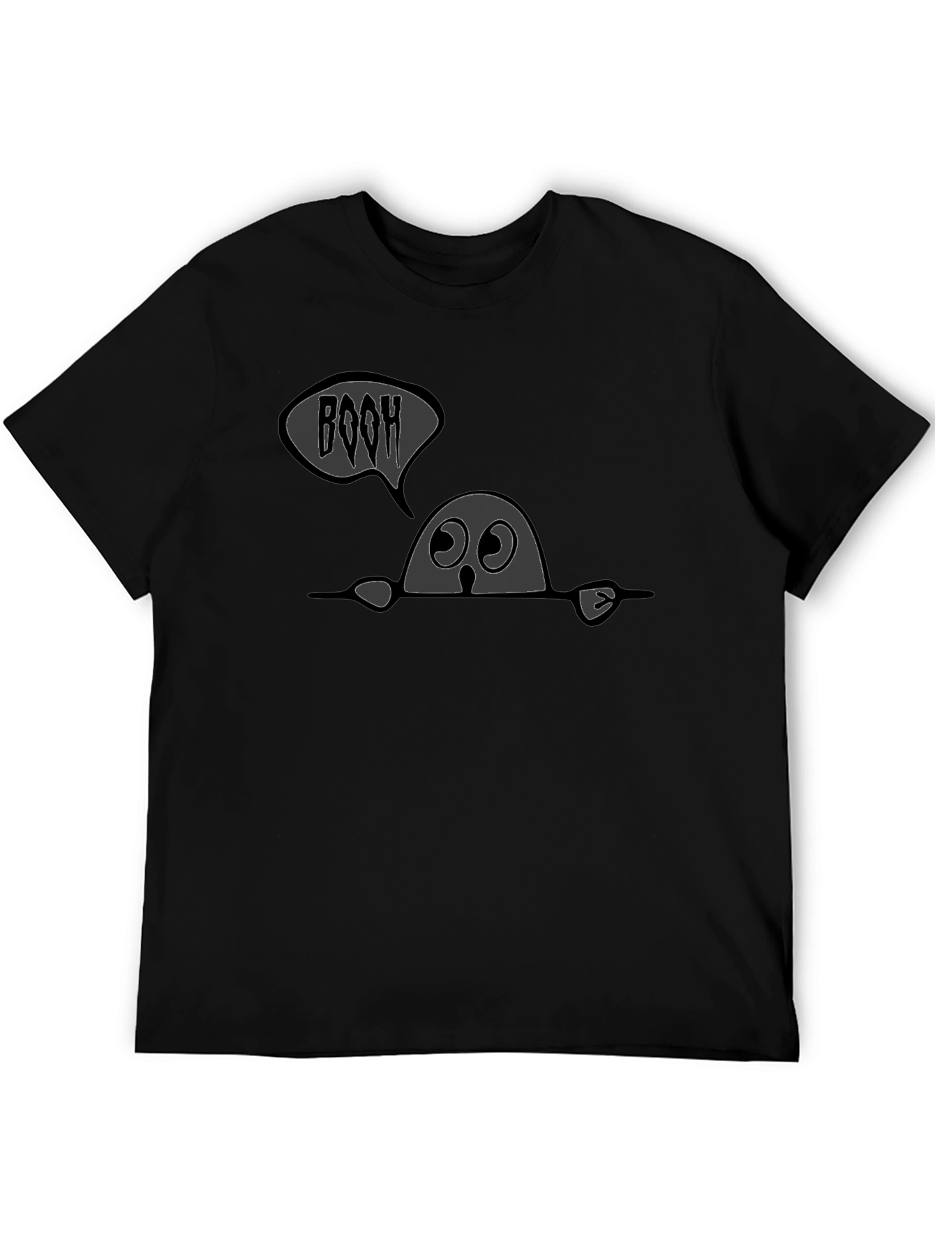 Boo Ghost Graphic Tee - Mens Black T-Shirt