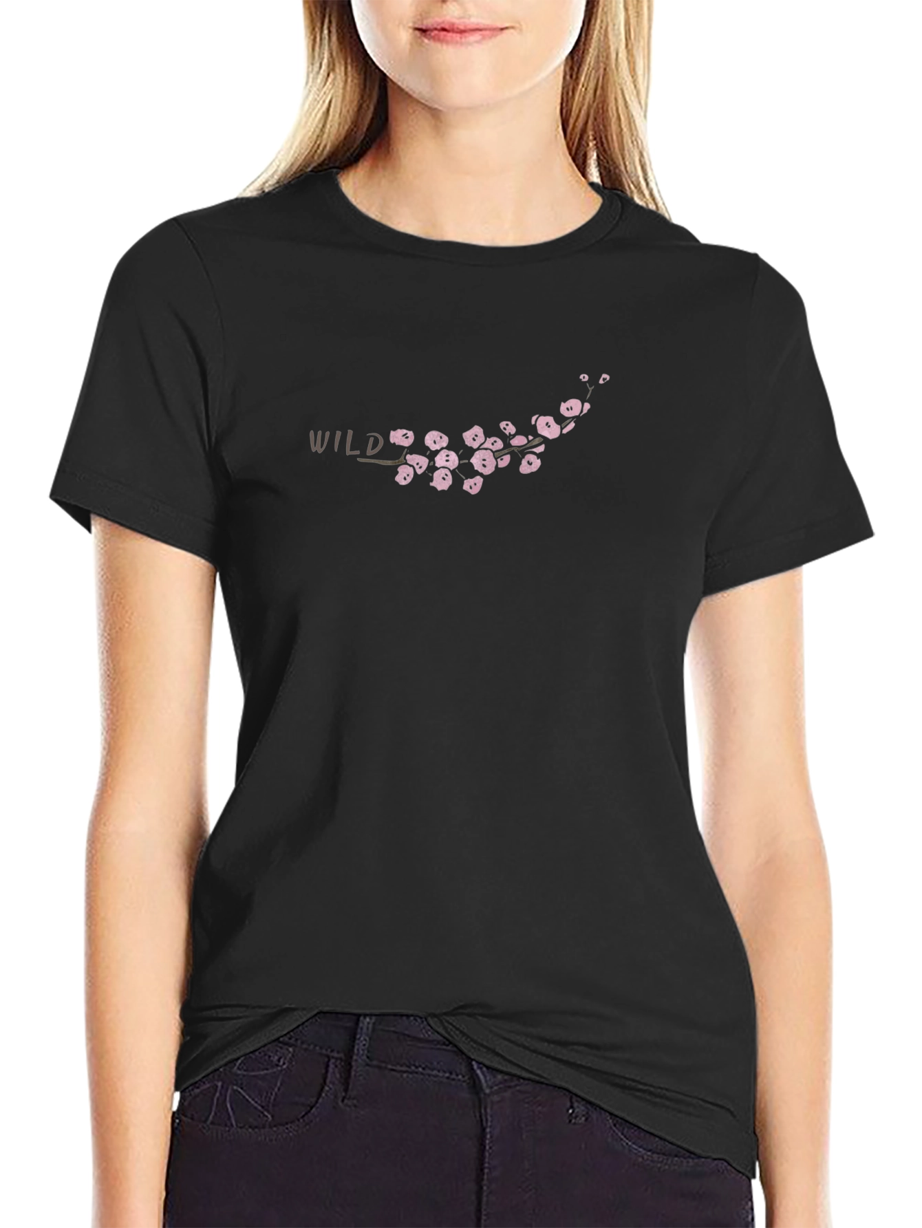 Wild Cherry Blossom T-Shirt - Black