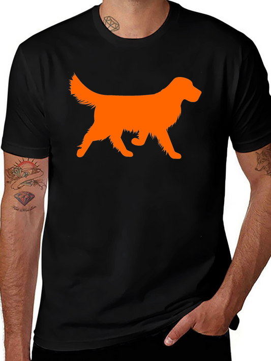 Golden Retriever Silhouette Black T-Shirt