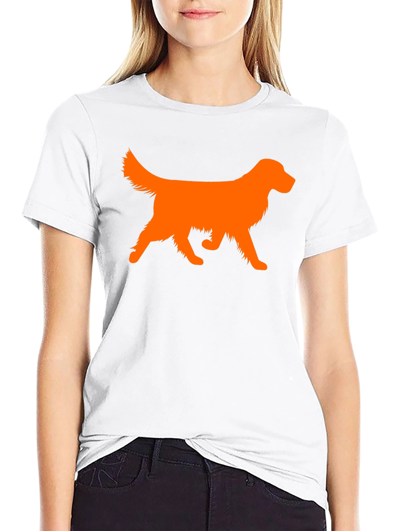 Golden Retriever Silhouette Black T-Shirt