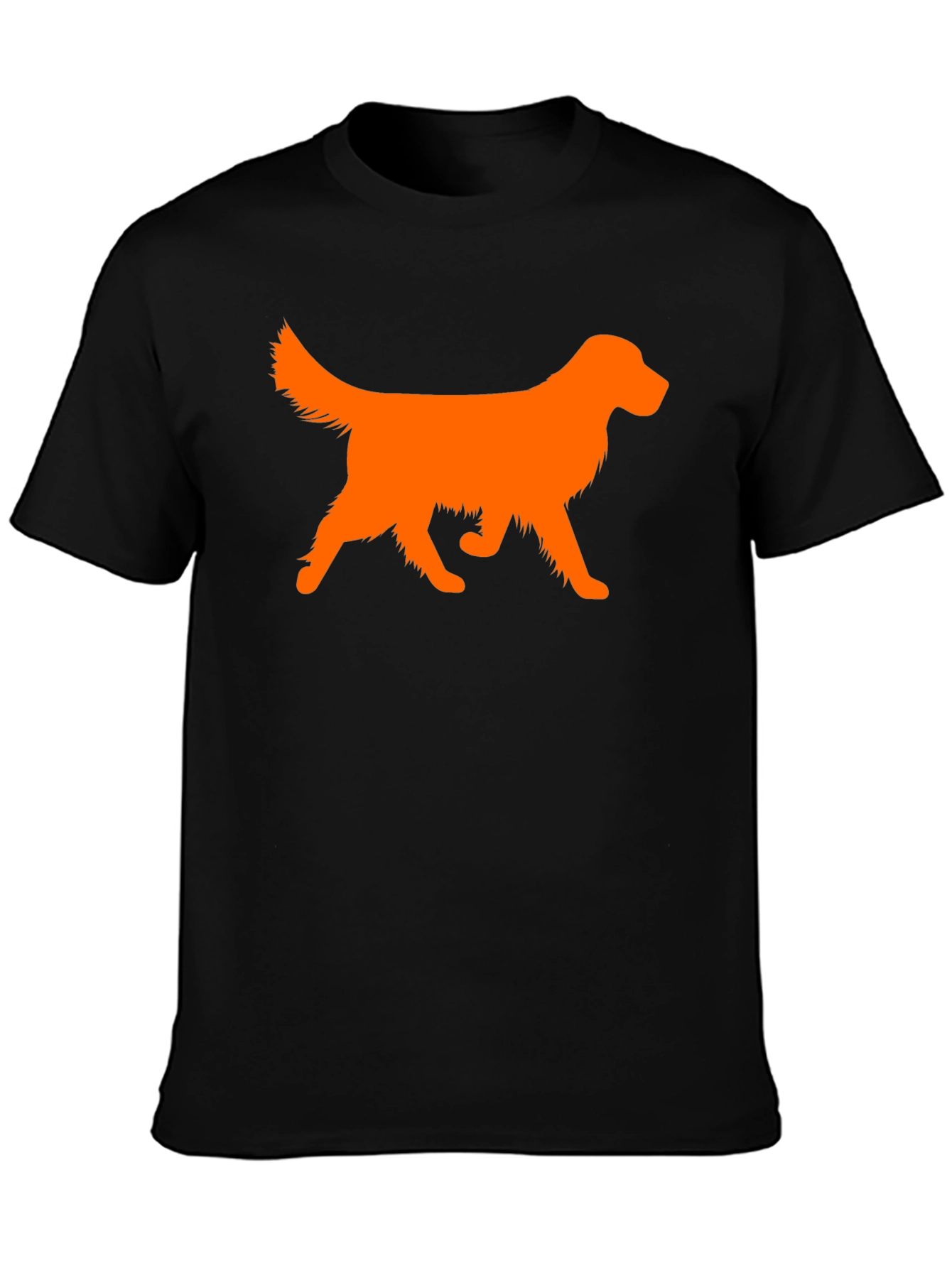 Golden Retriever Silhouette Black T-Shirt