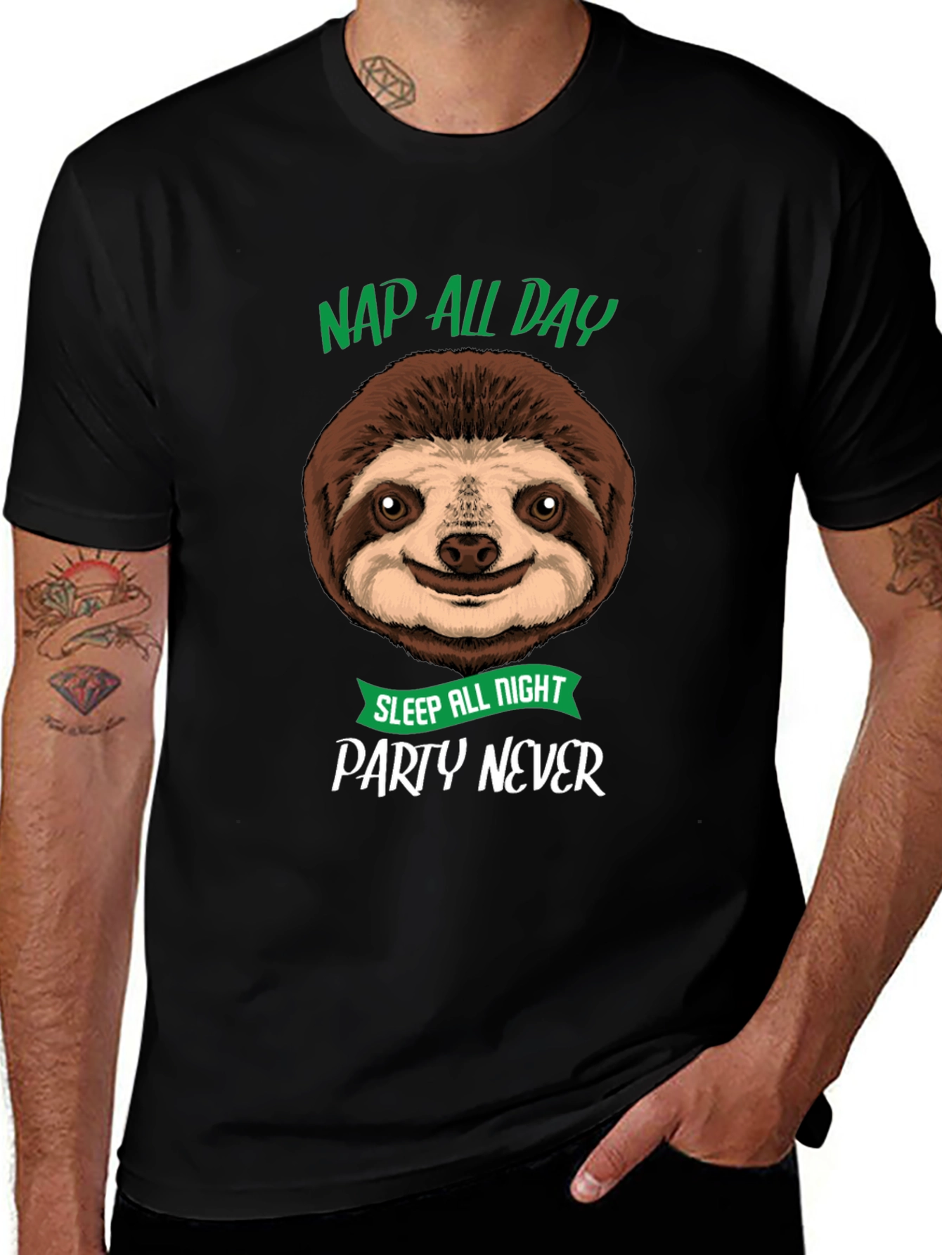 Nap All Day Sloth Graphic Tee