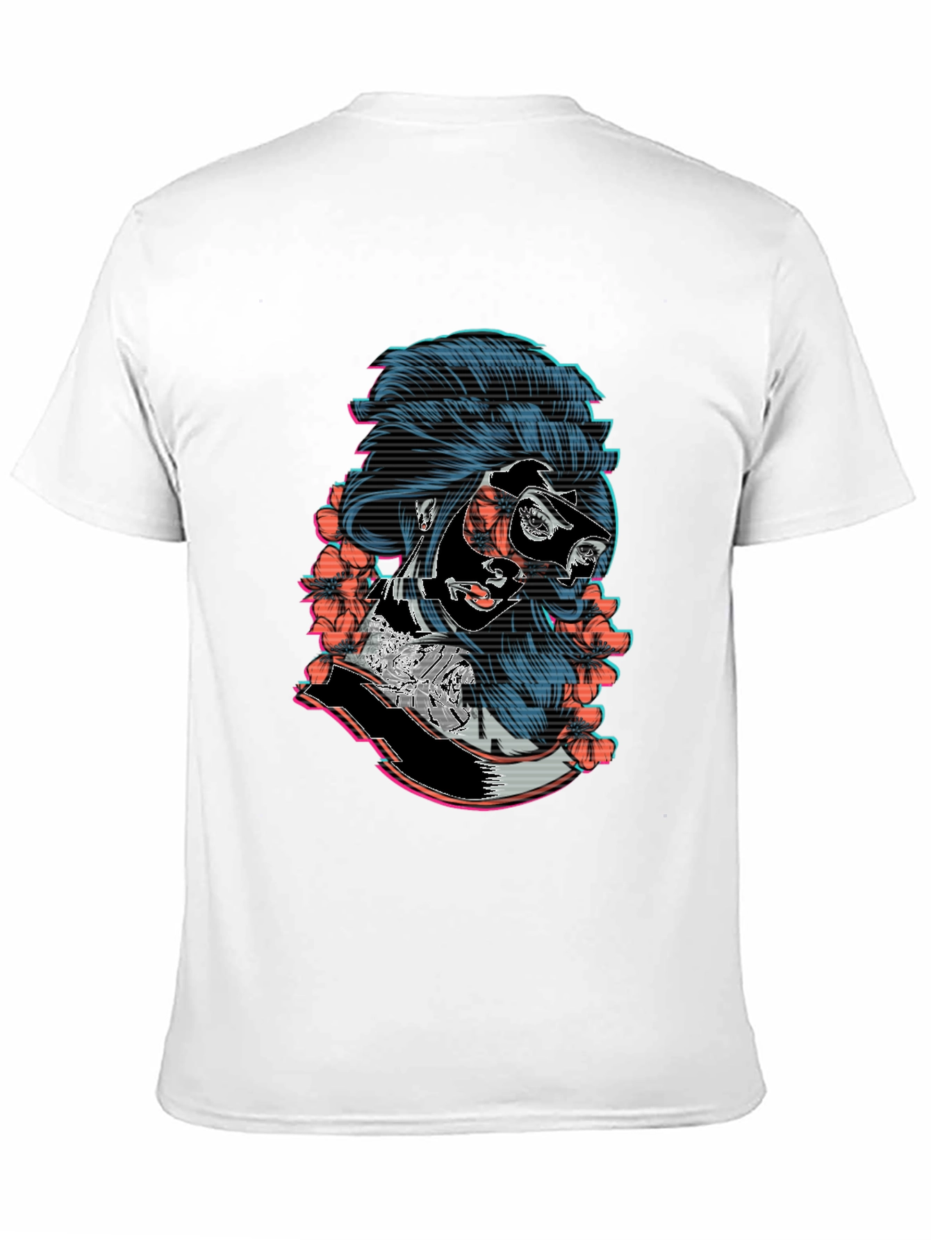 Cyberpunk Geisha Graphic Tee - Stylish Black T-Shirt
