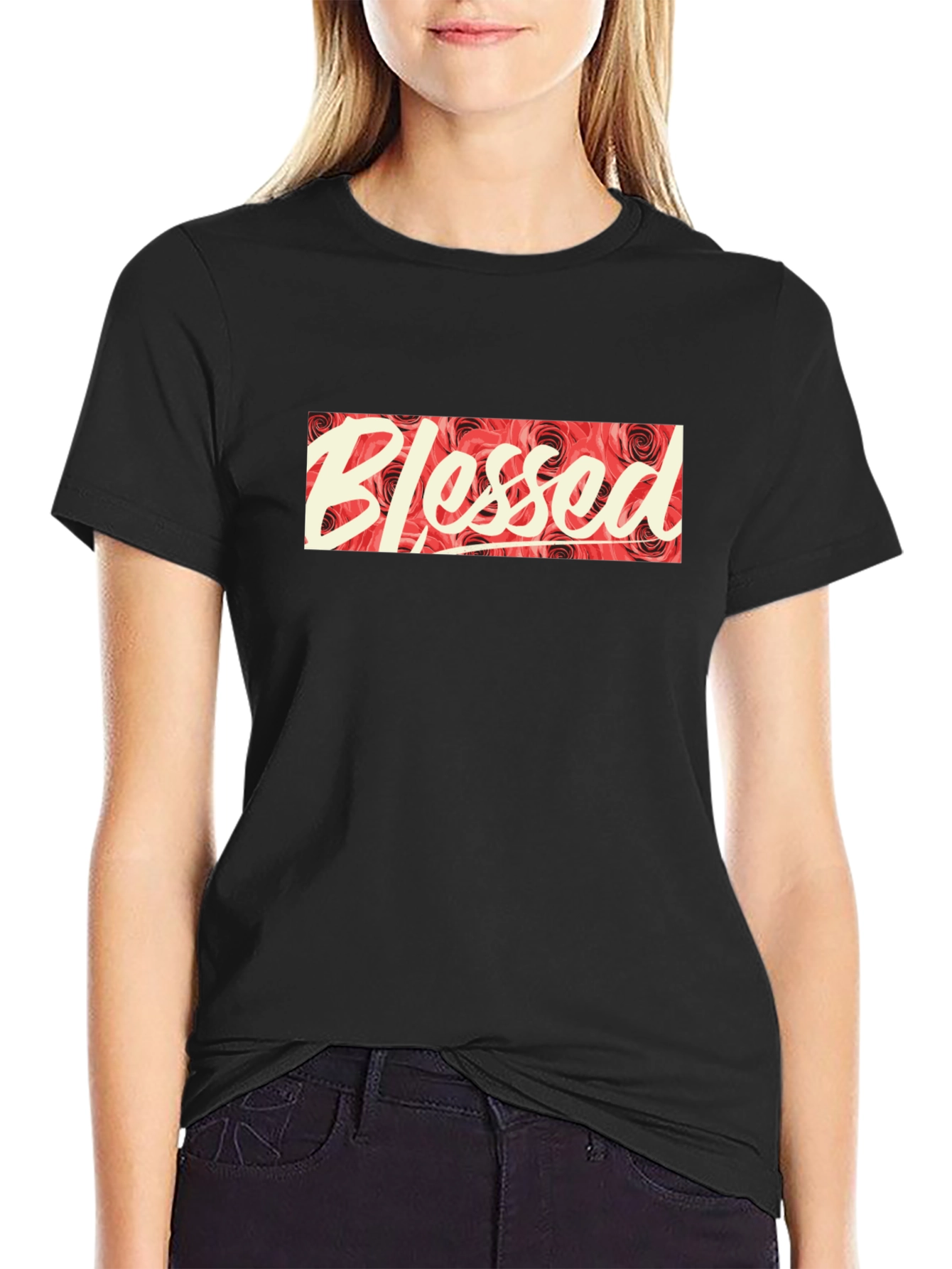 Blessed Floral Graphic Print Tee