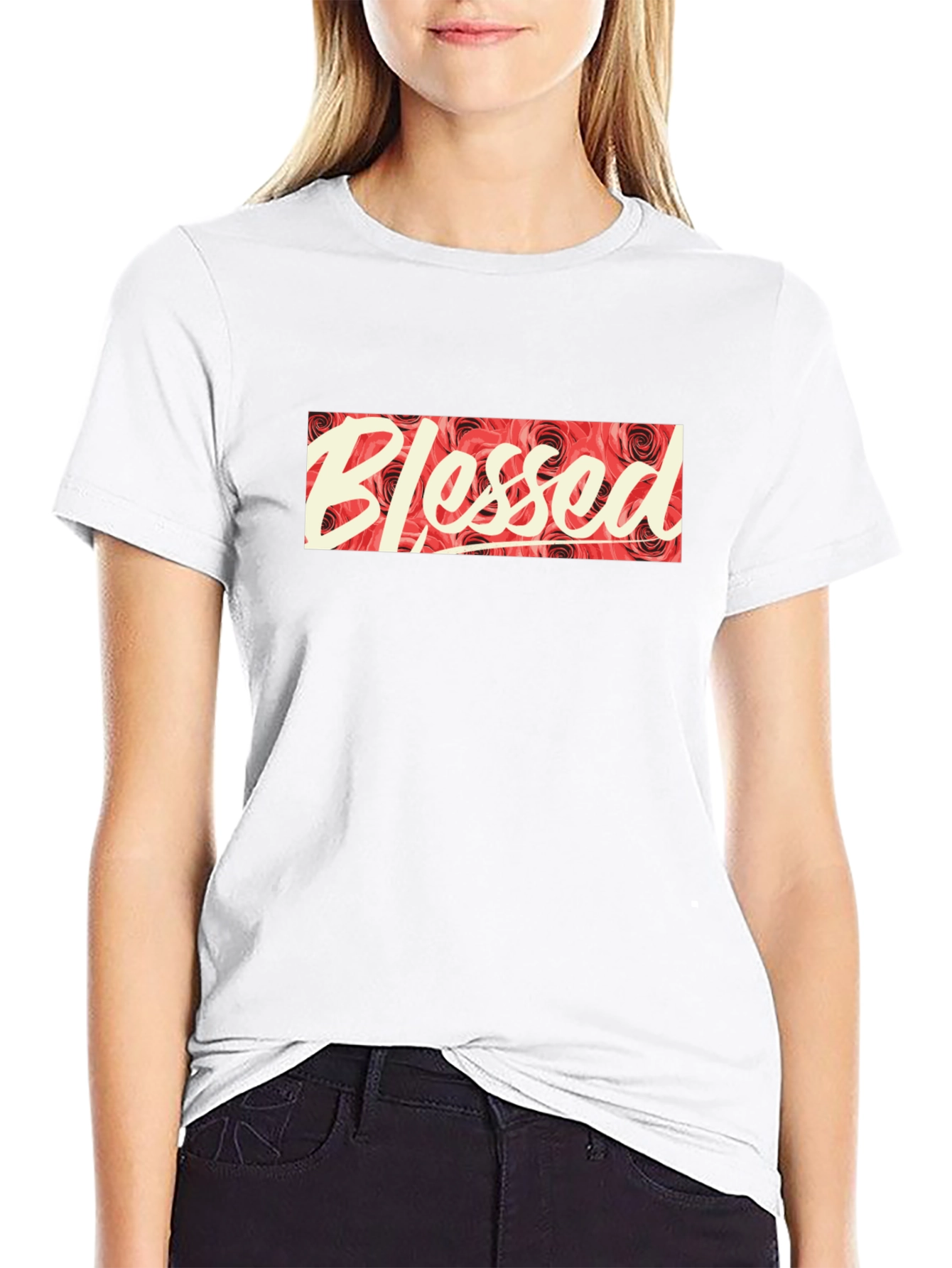 Blessed Floral Graphic Print Tee
