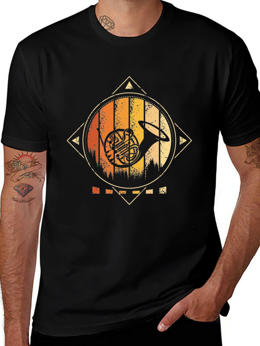 Retro French Horn Graphic Tee