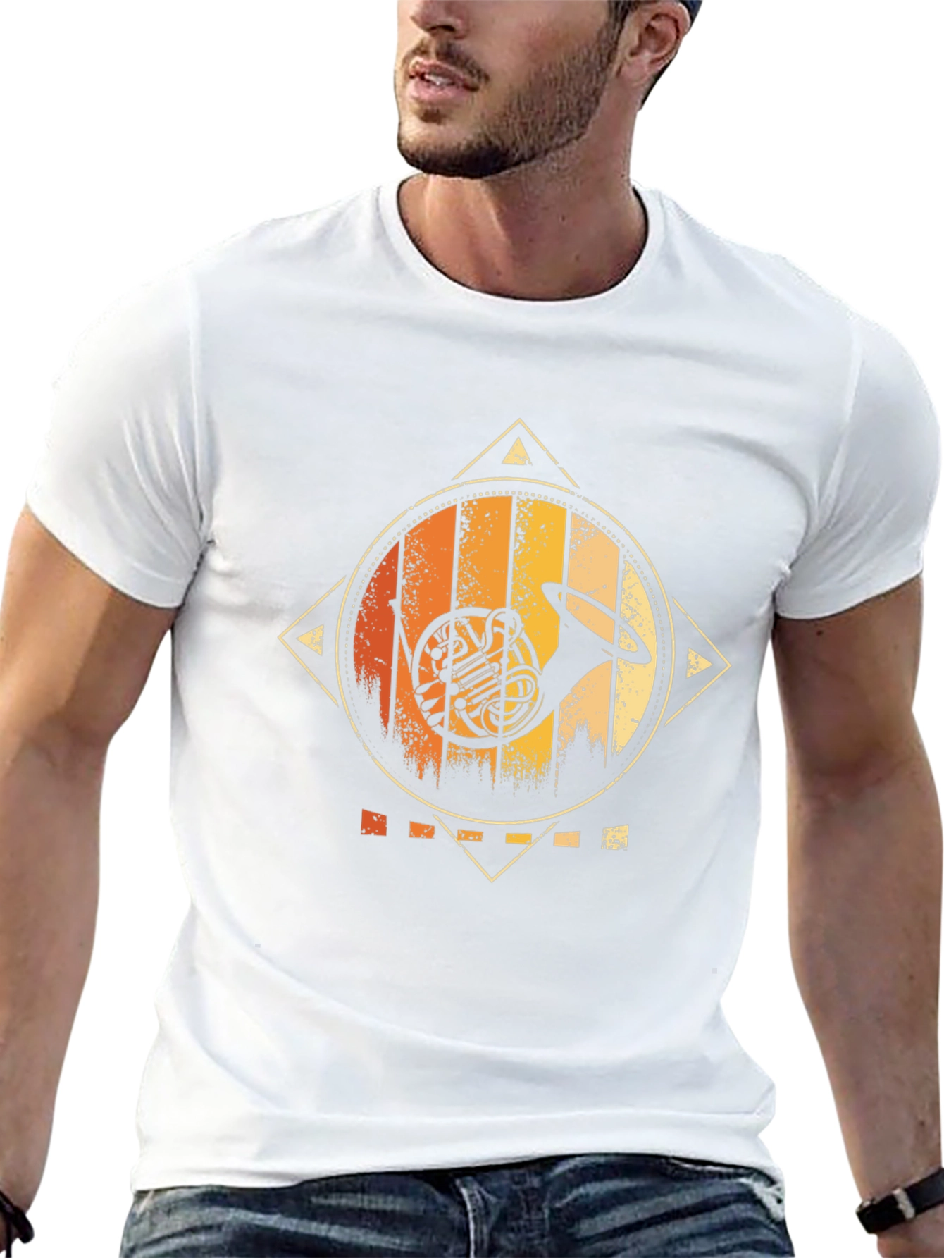 Retro French Horn Graphic Tee