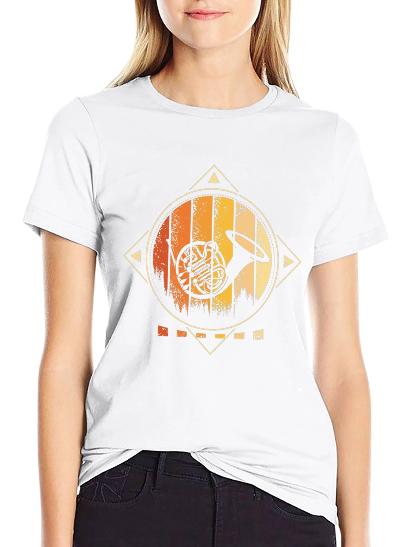 Retro French Horn Graphic Tee