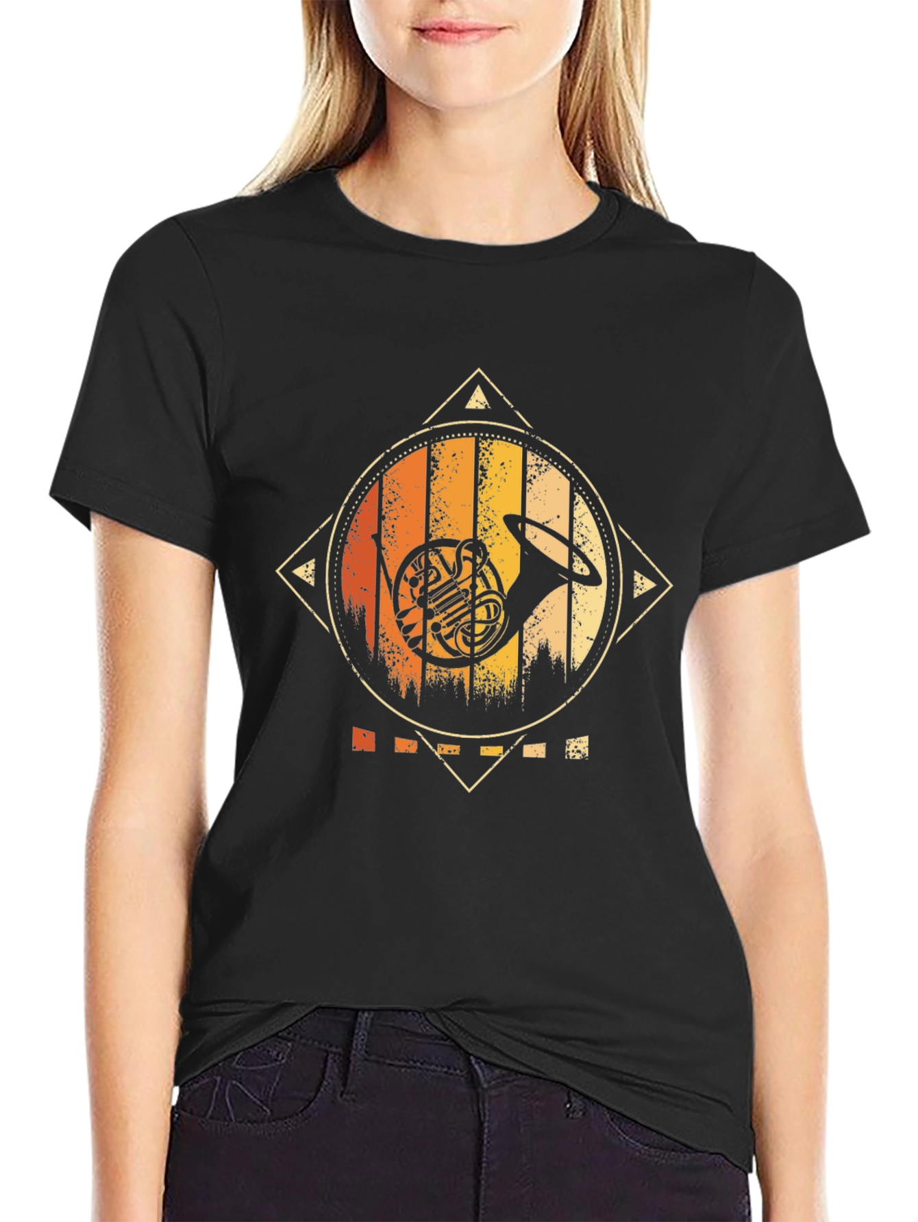 Retro French Horn Graphic Tee