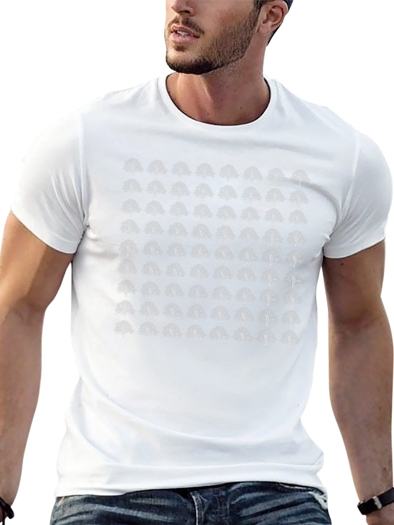 Tree Pattern Black T-Shirt