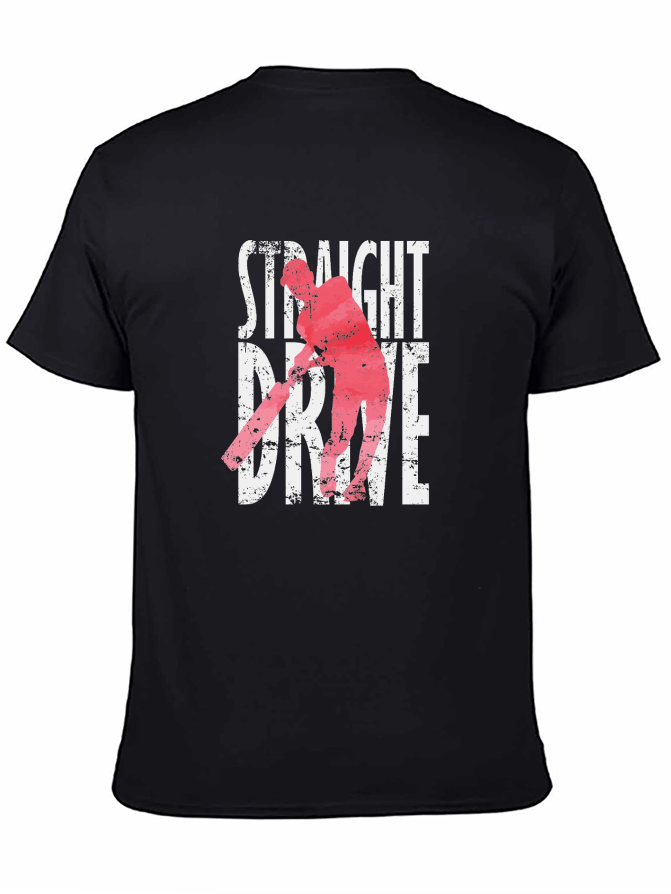 Straight Drive Cricket Player Graphic Tee - Black