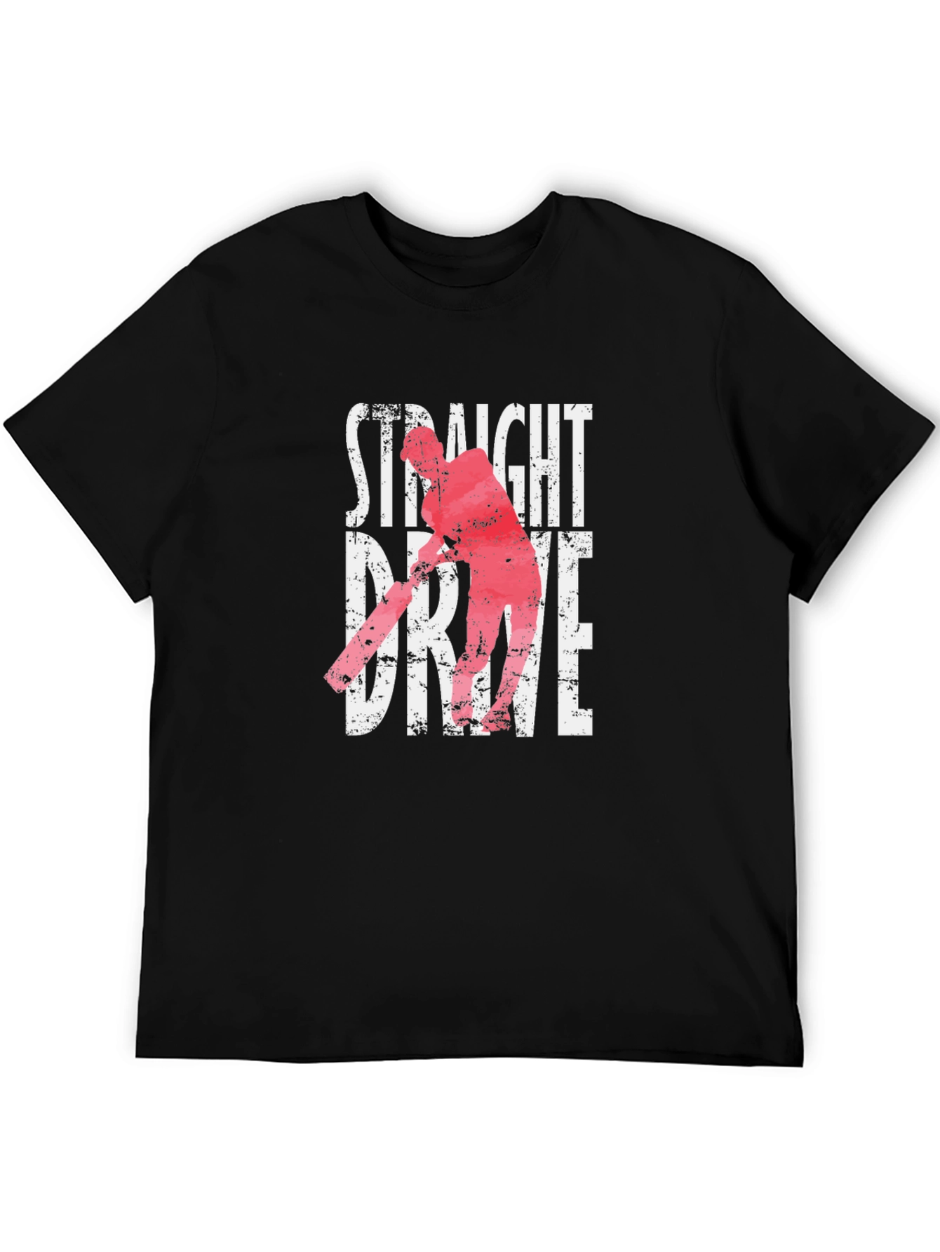 Straight Drive Cricket Player Graphic Tee - Black
