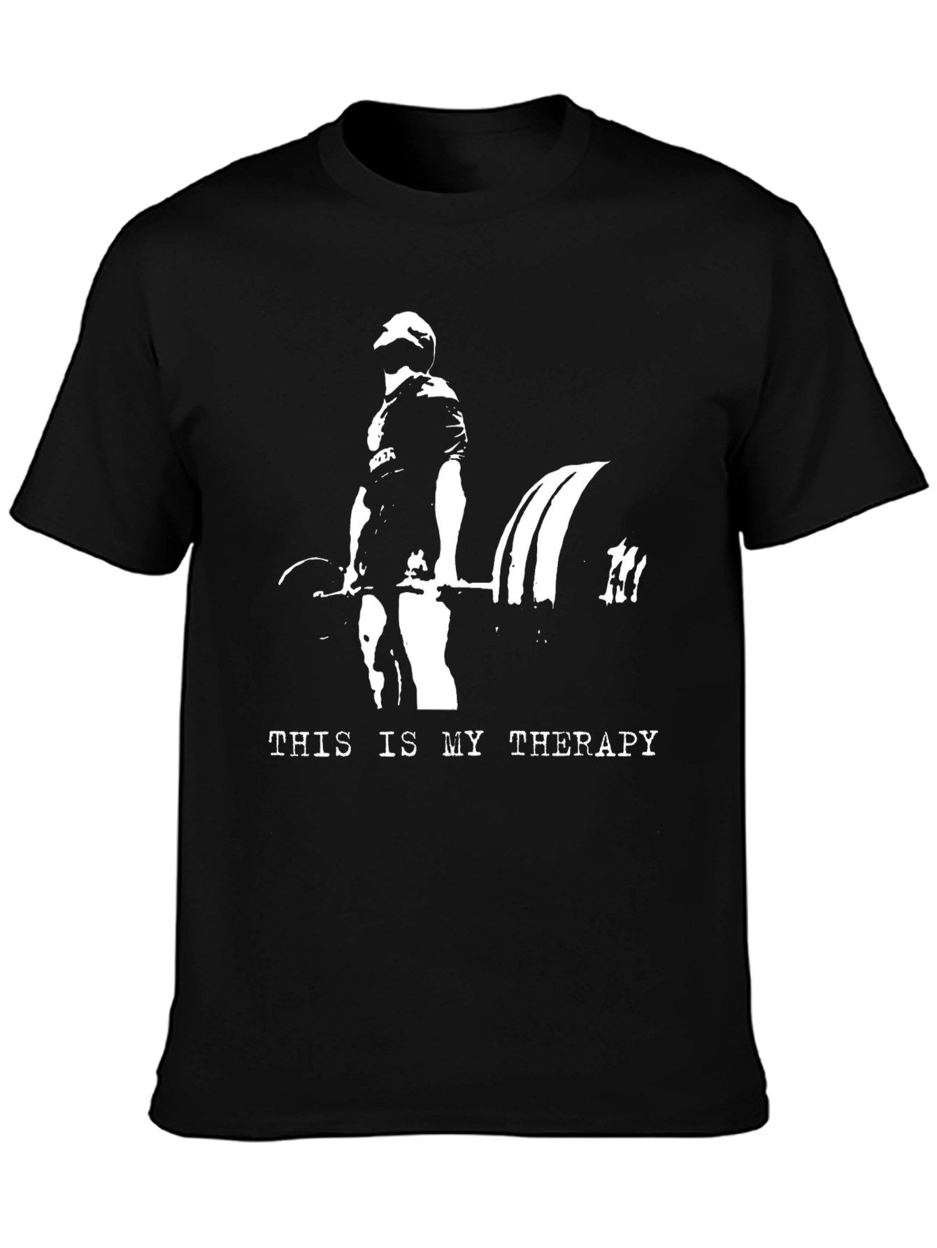 Weightlifting Therapy T-Shirt - Black Gym Tee