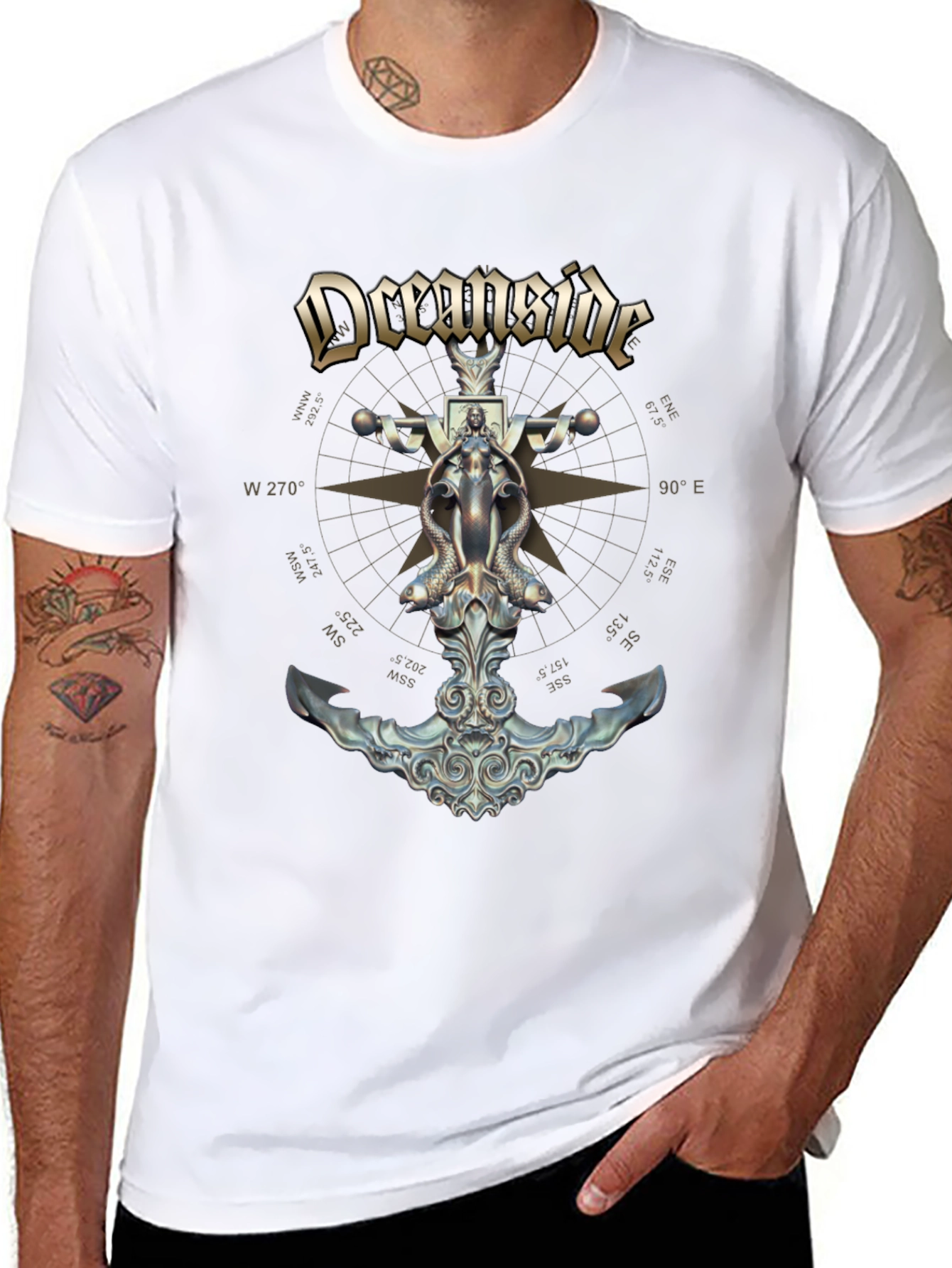 Oceanside Anchor Compass Graphic T-Shirt
