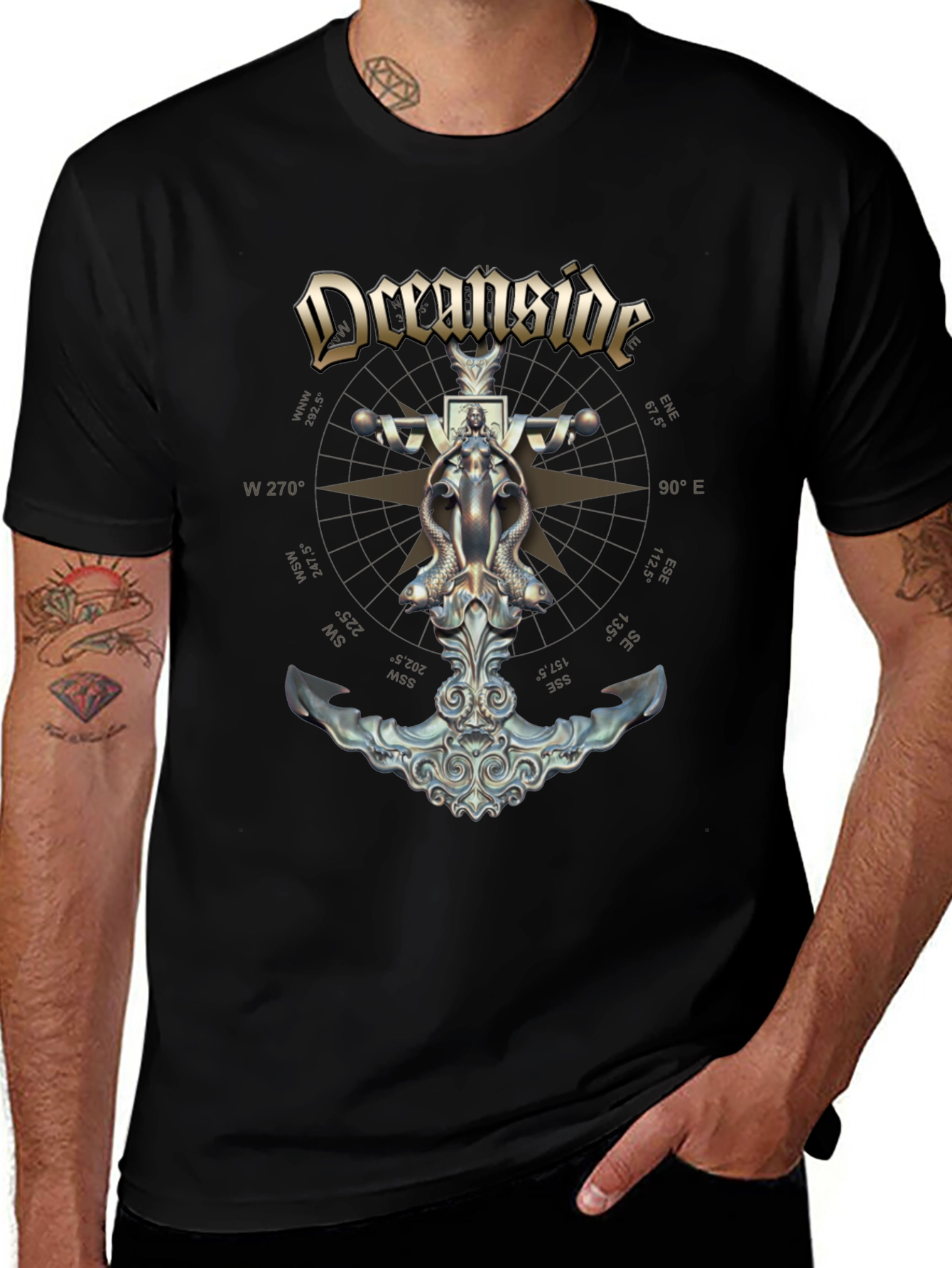 Oceanside Anchor Compass Graphic T-Shirt