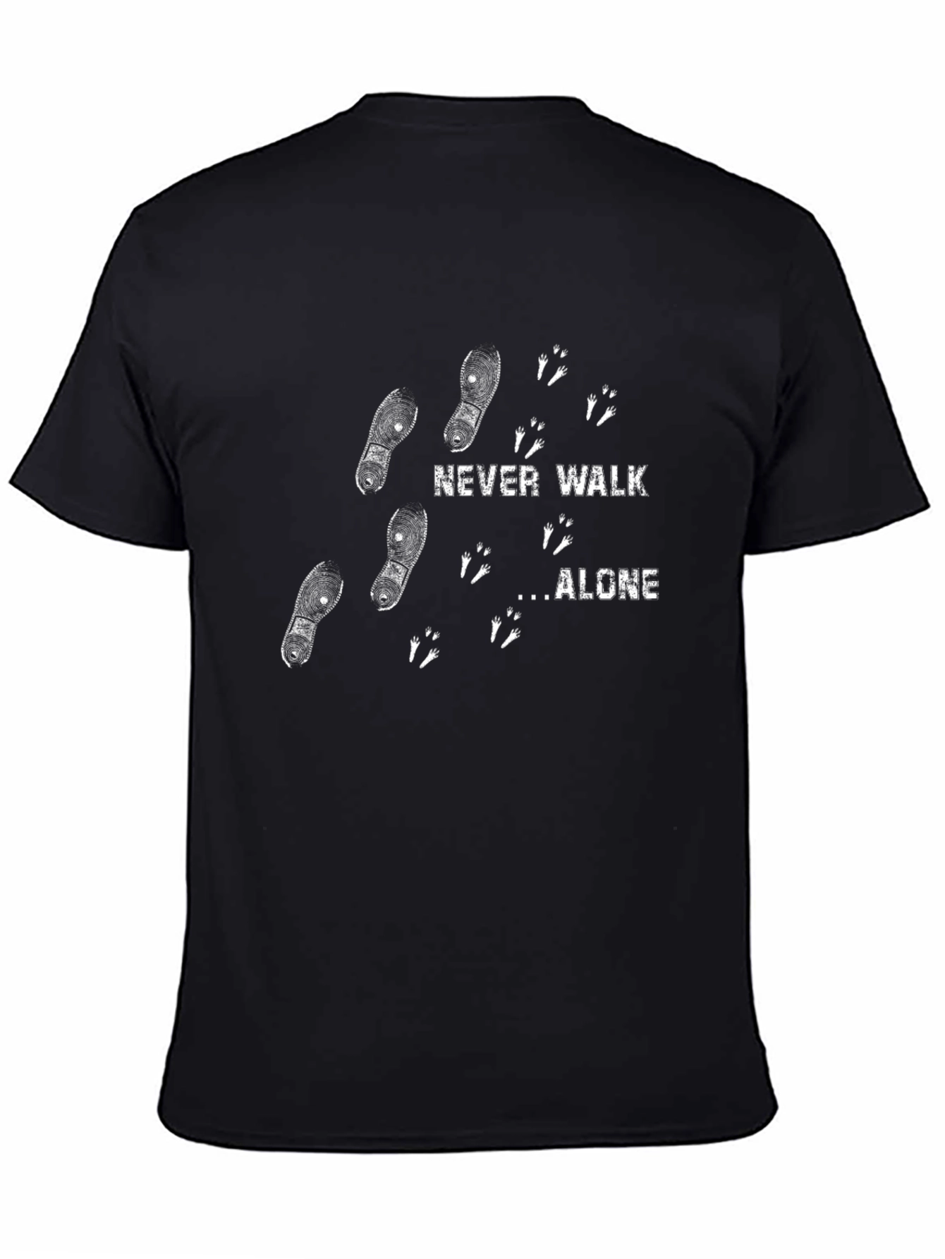 Never Walk Alone Graphic Black T-Shirt