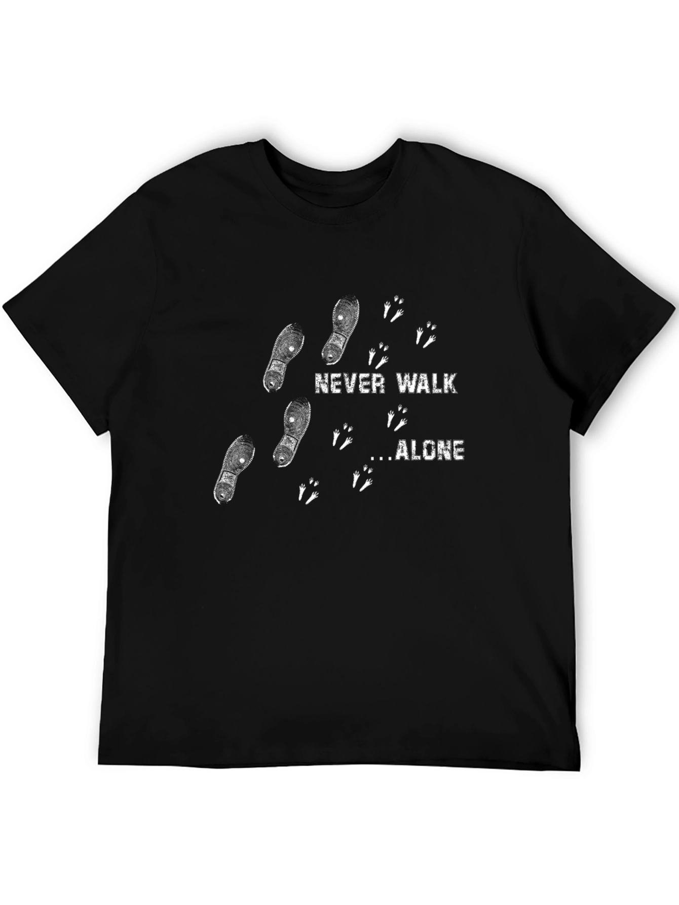 Never Walk Alone Graphic Black T-Shirt
