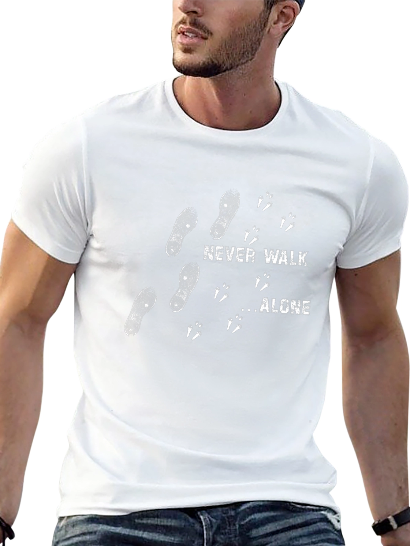 Never Walk Alone Graphic Black T-Shirt