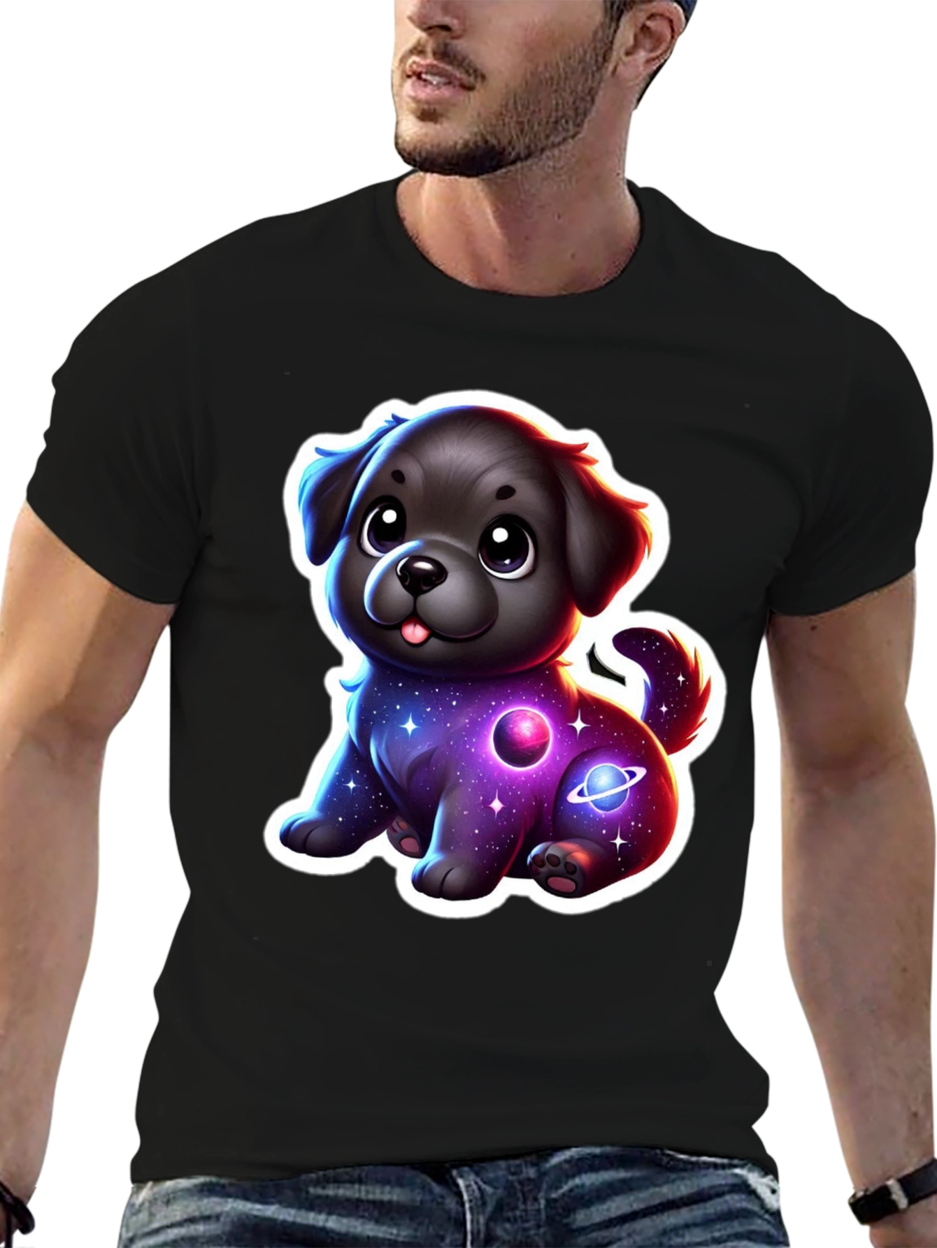 Cute Space Dog T-Shirt - Galaxy Puppy Design