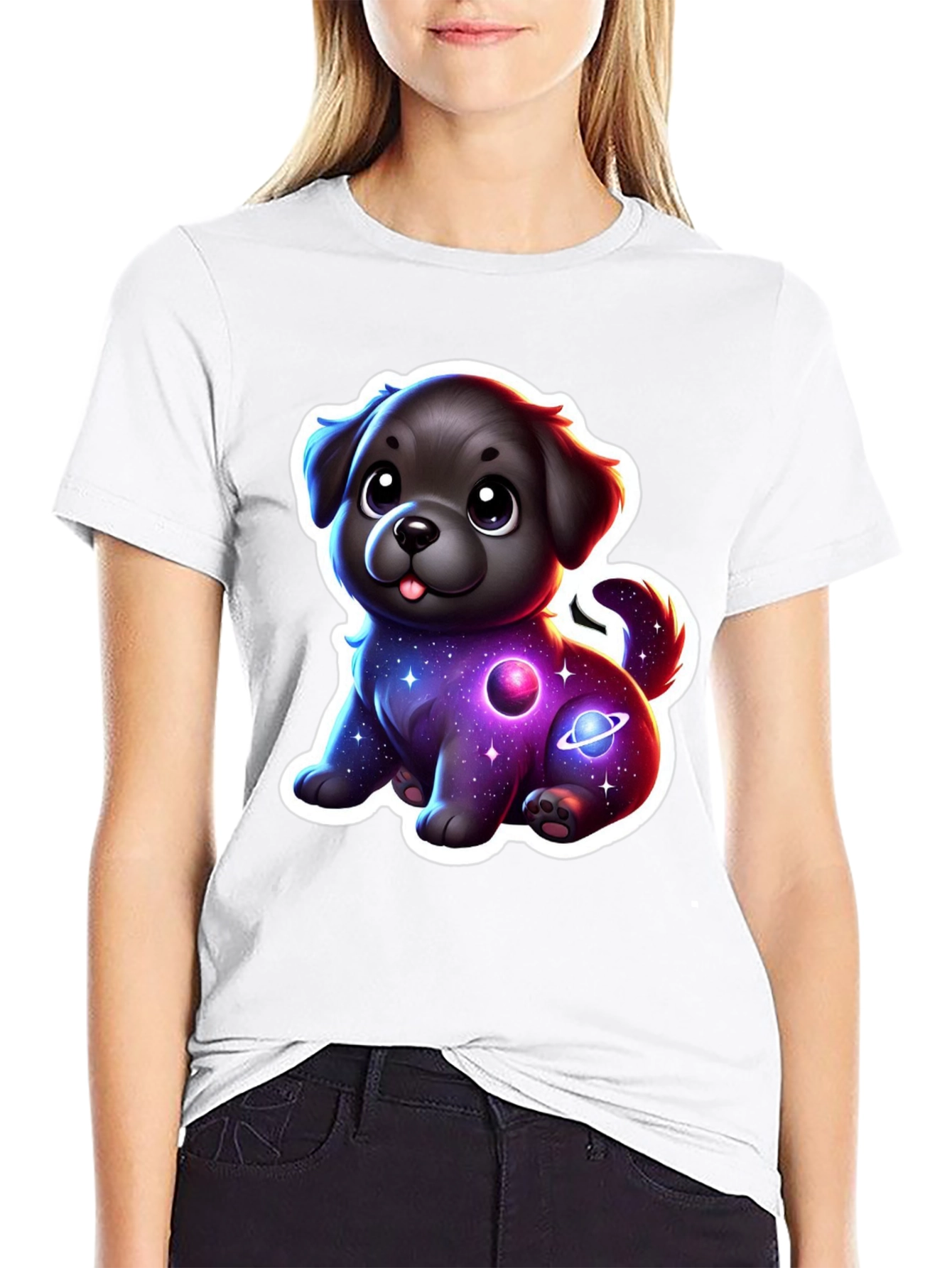 Cute Space Dog T-Shirt - Galaxy Puppy Design