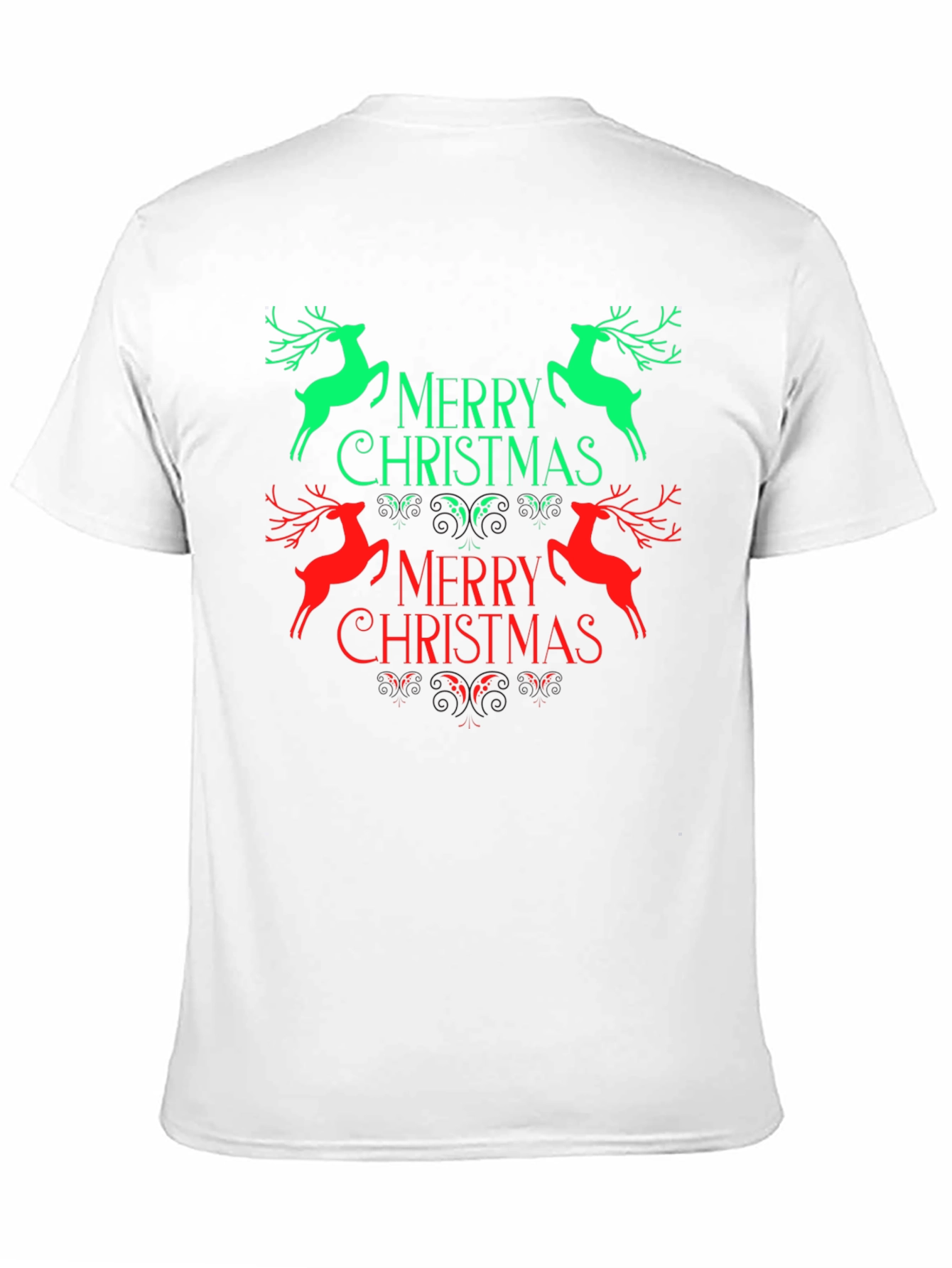 Festive Merry Christmas Reindeer Graphic Tee