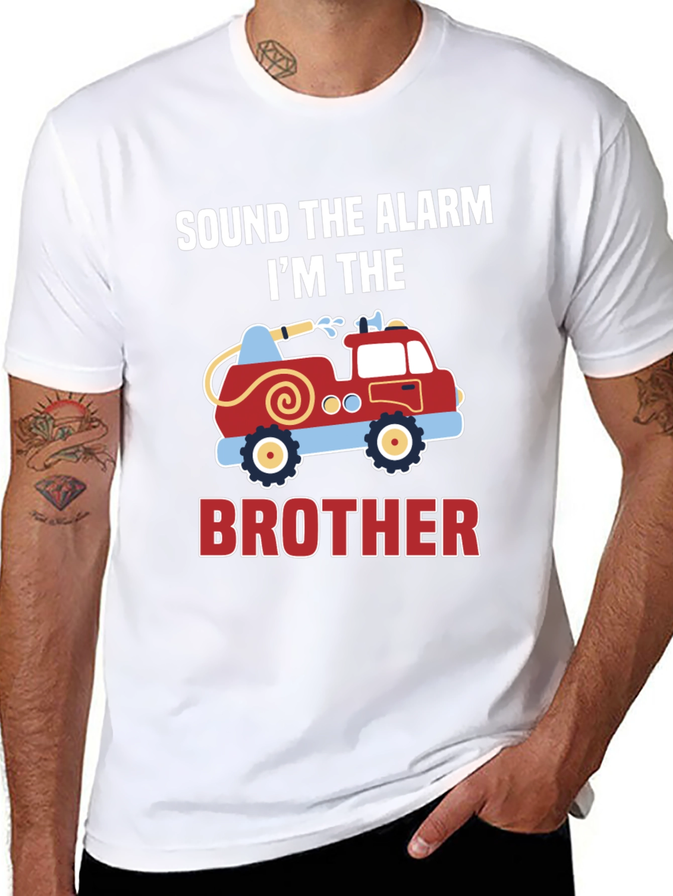Sound The Alarm Im The Brother Firetruck T-Shirt