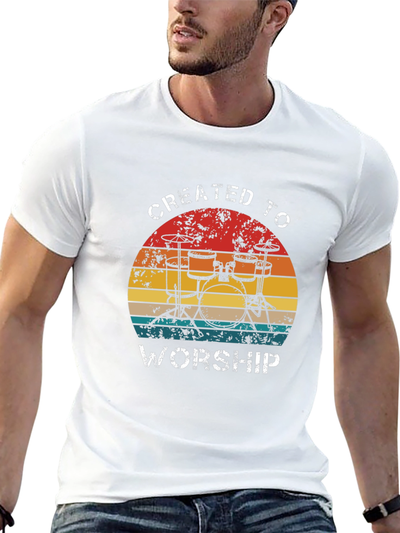 Created to Worship Drum Set T-Shirt