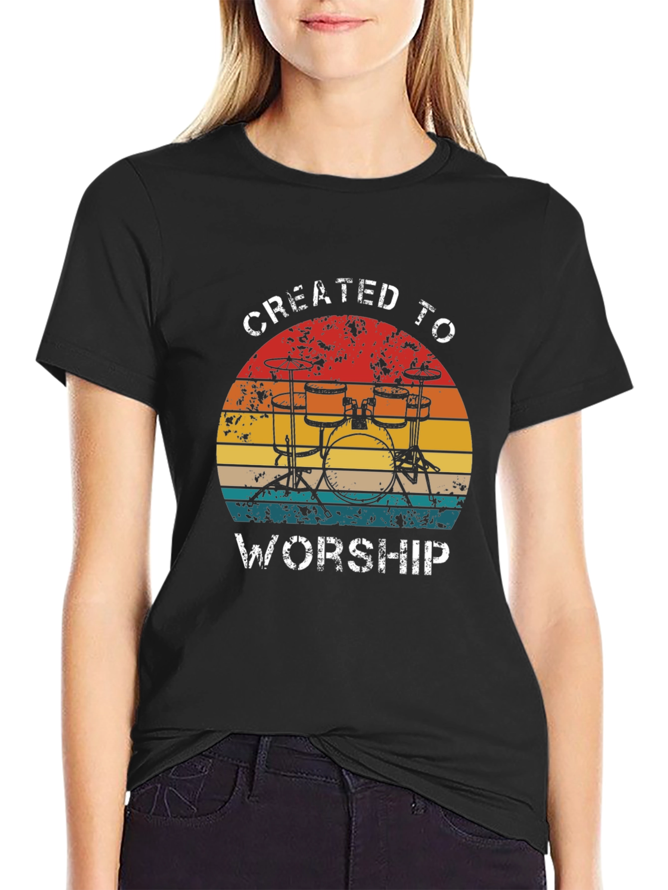 Created to Worship Drum Set T-Shirt