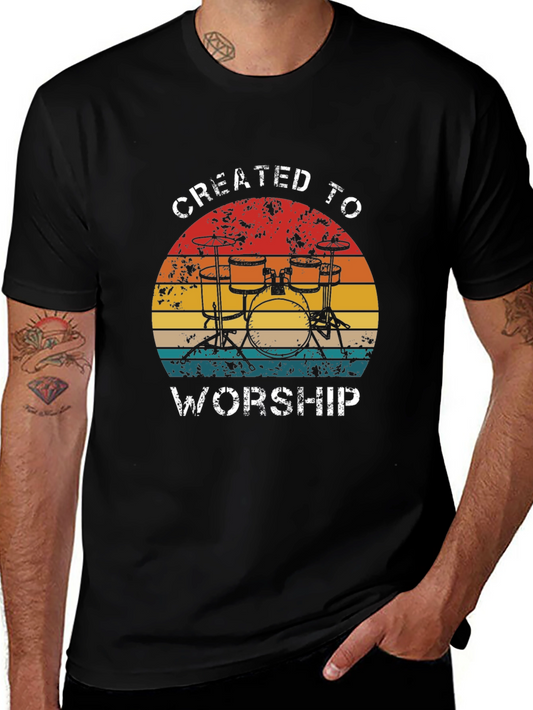 Created to Worship Drum Set T-Shirt