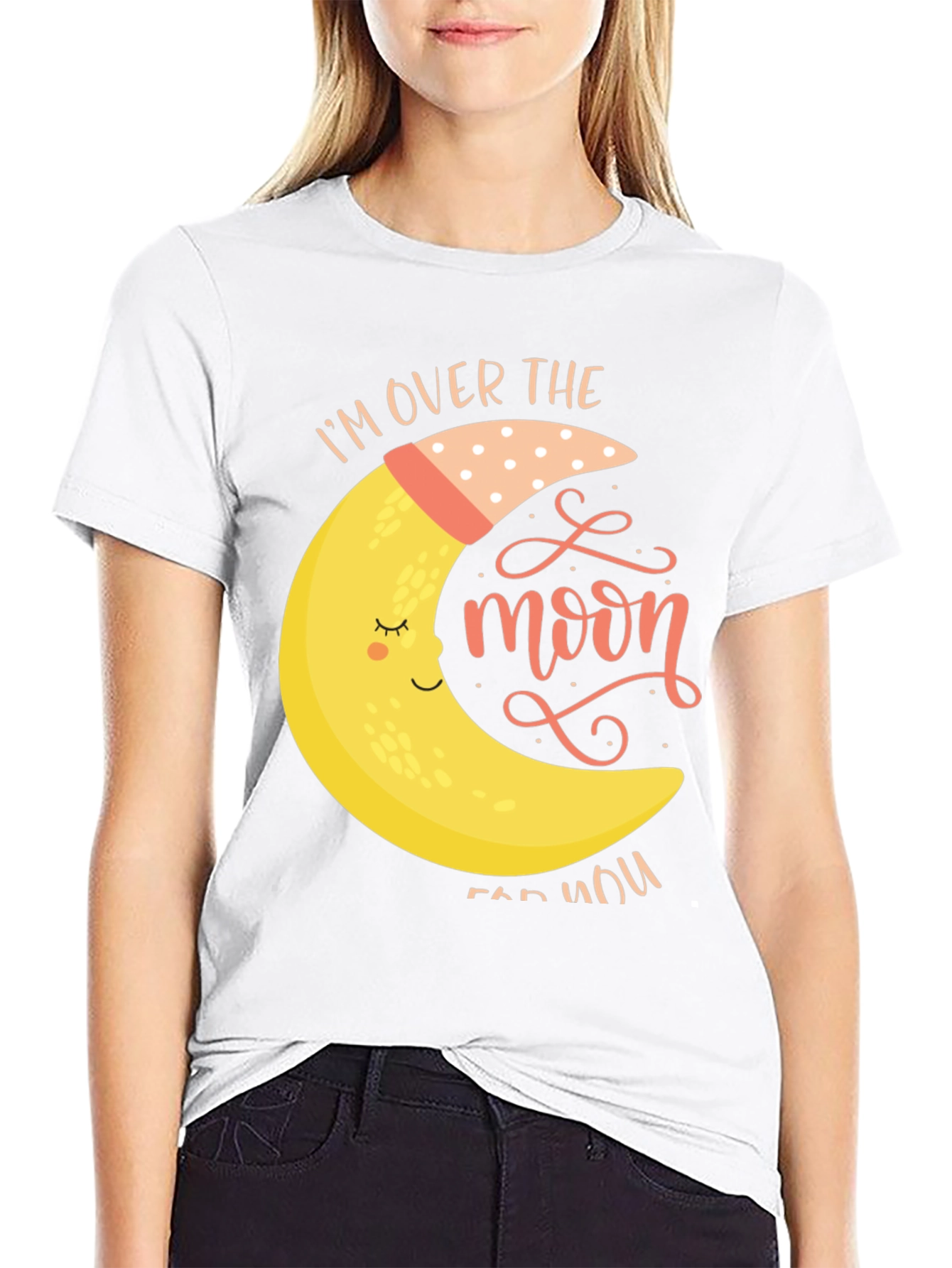 Over the Moon Graphic Tee - Black Cotton T-Shirt