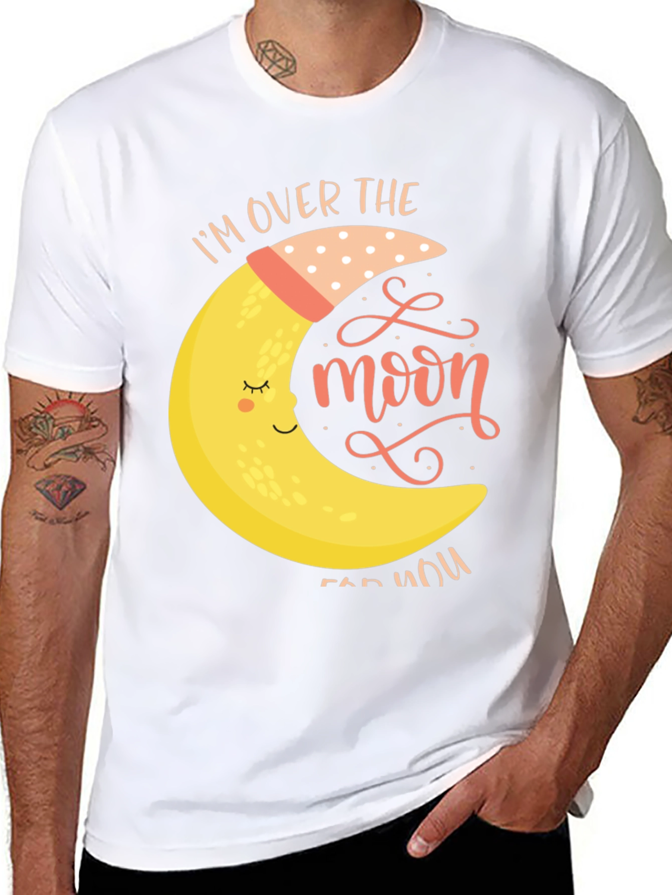 Over the Moon Graphic Tee - Black Cotton T-Shirt