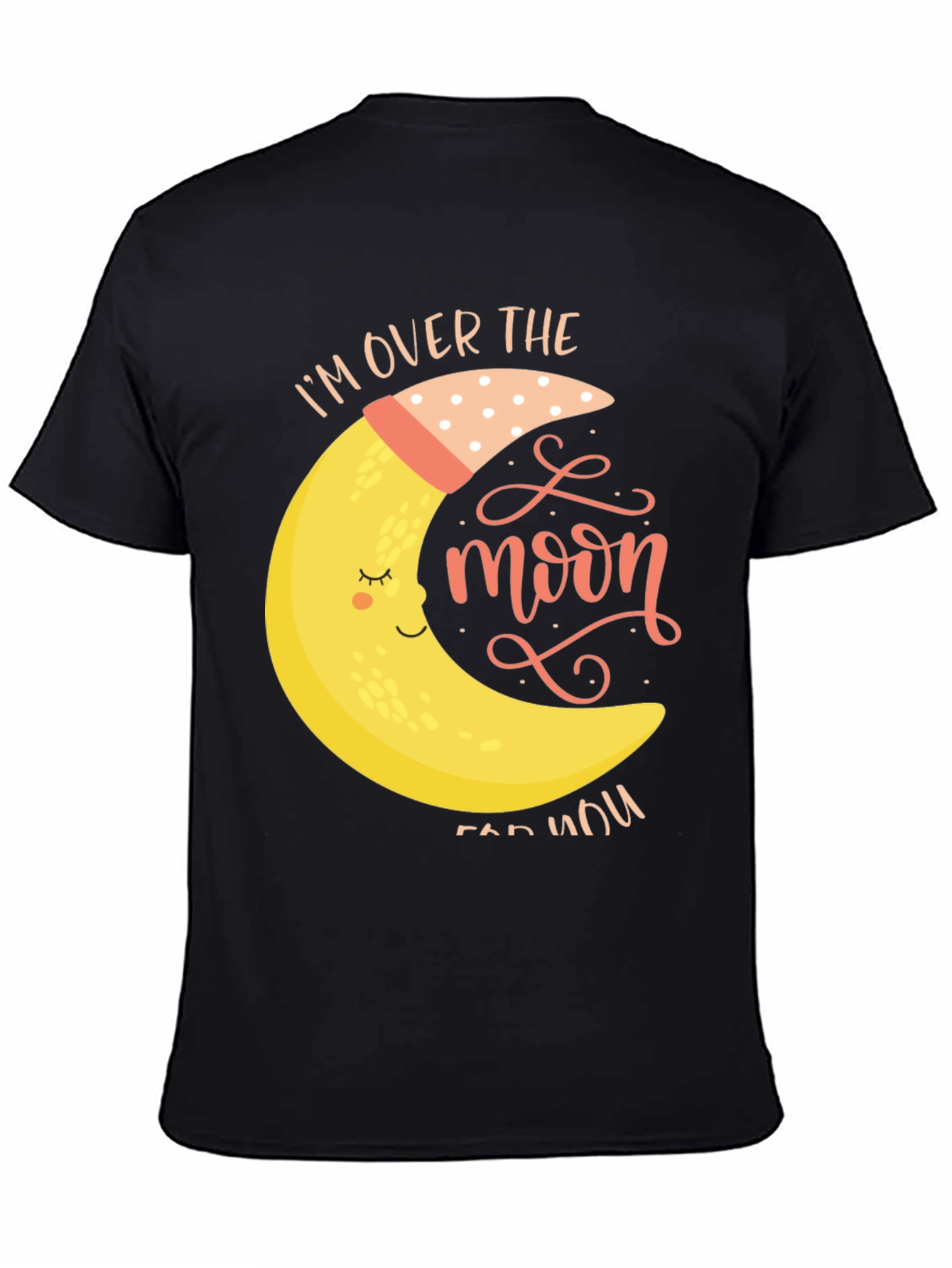 Over the Moon Graphic Tee - Black Cotton T-Shirt