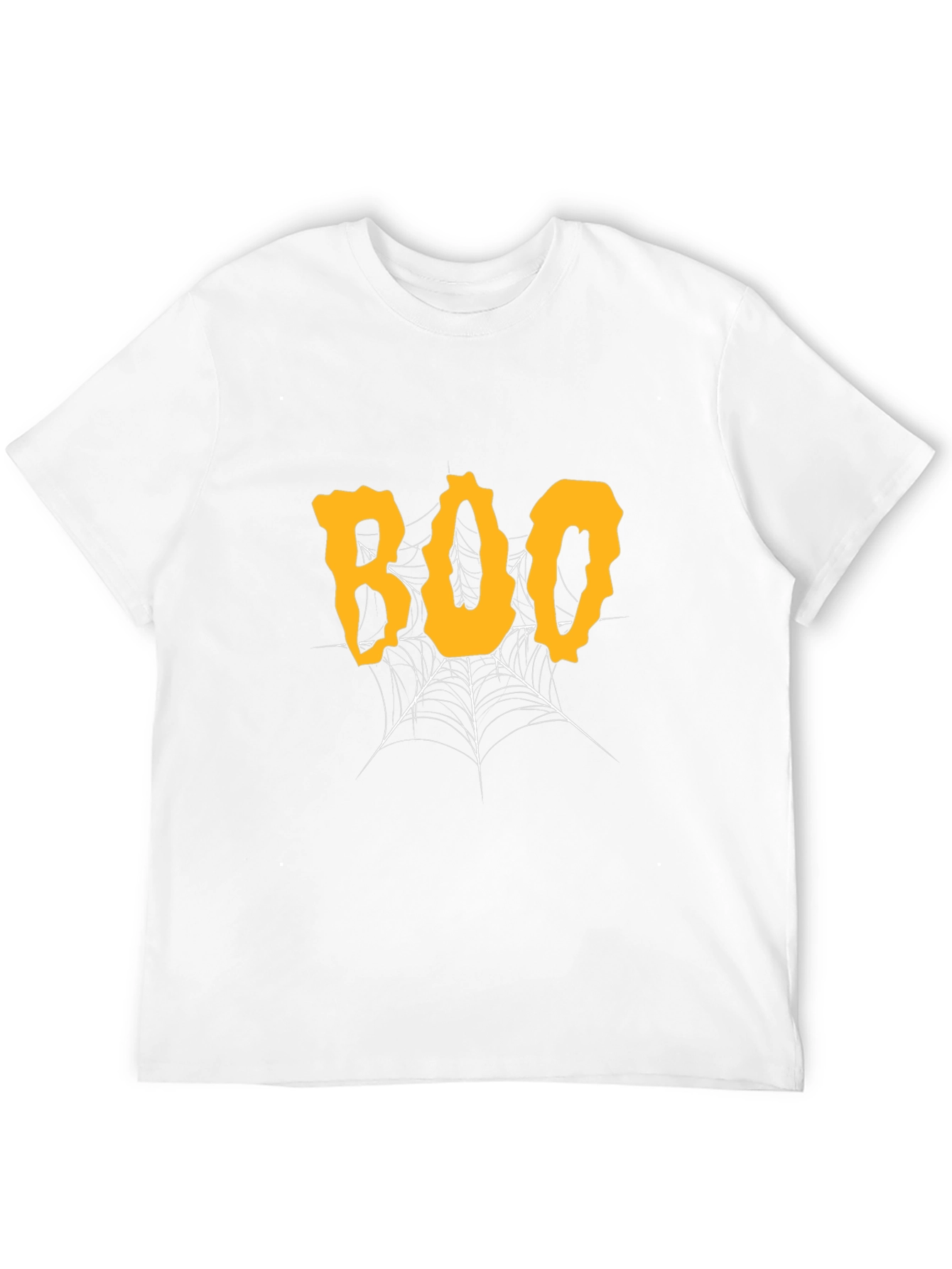Halloween Boo Spiderweb Graphic Tee - Black
