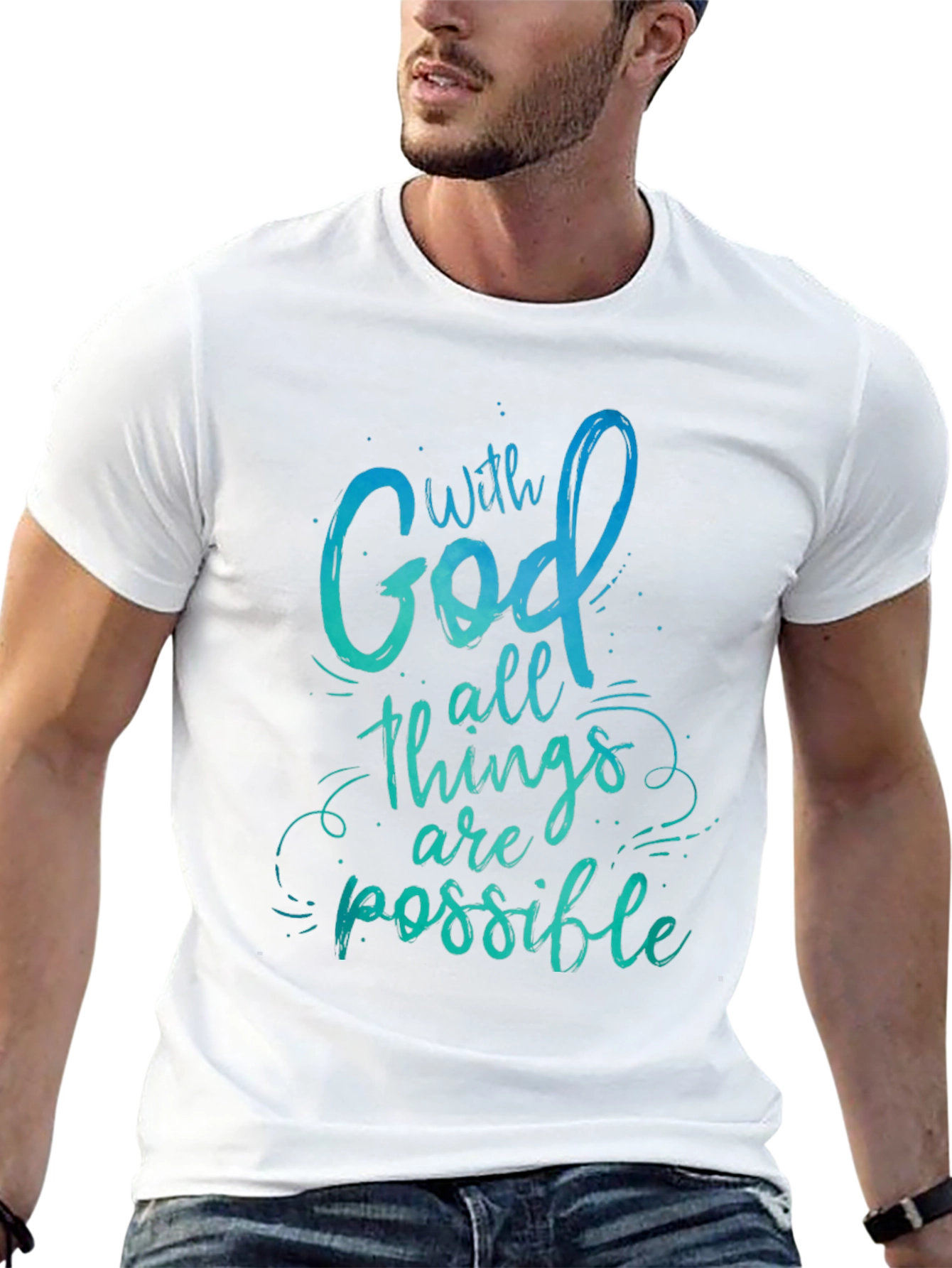 With God All Things Are Possible Black T-Shirt