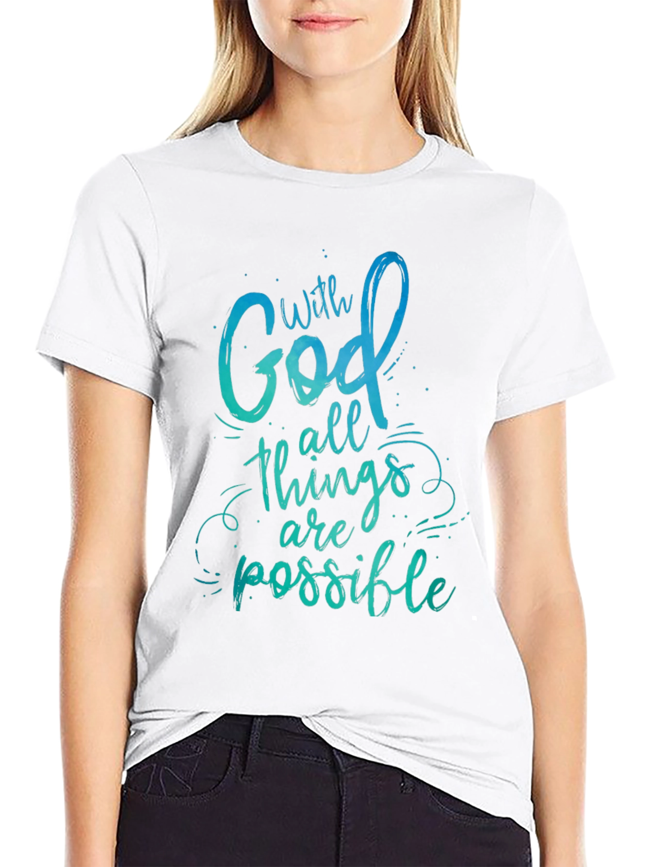 With God All Things Are Possible Black T-Shirt