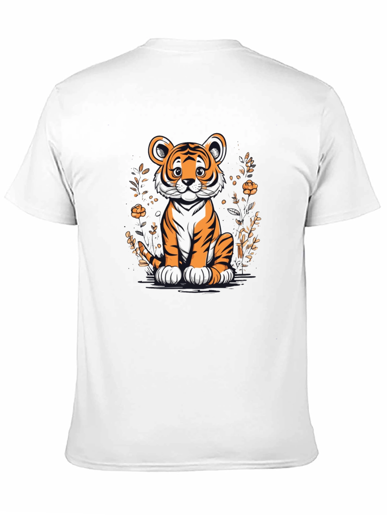 Cute Tiger Graphic Tee - Black Unisex T-Shirt