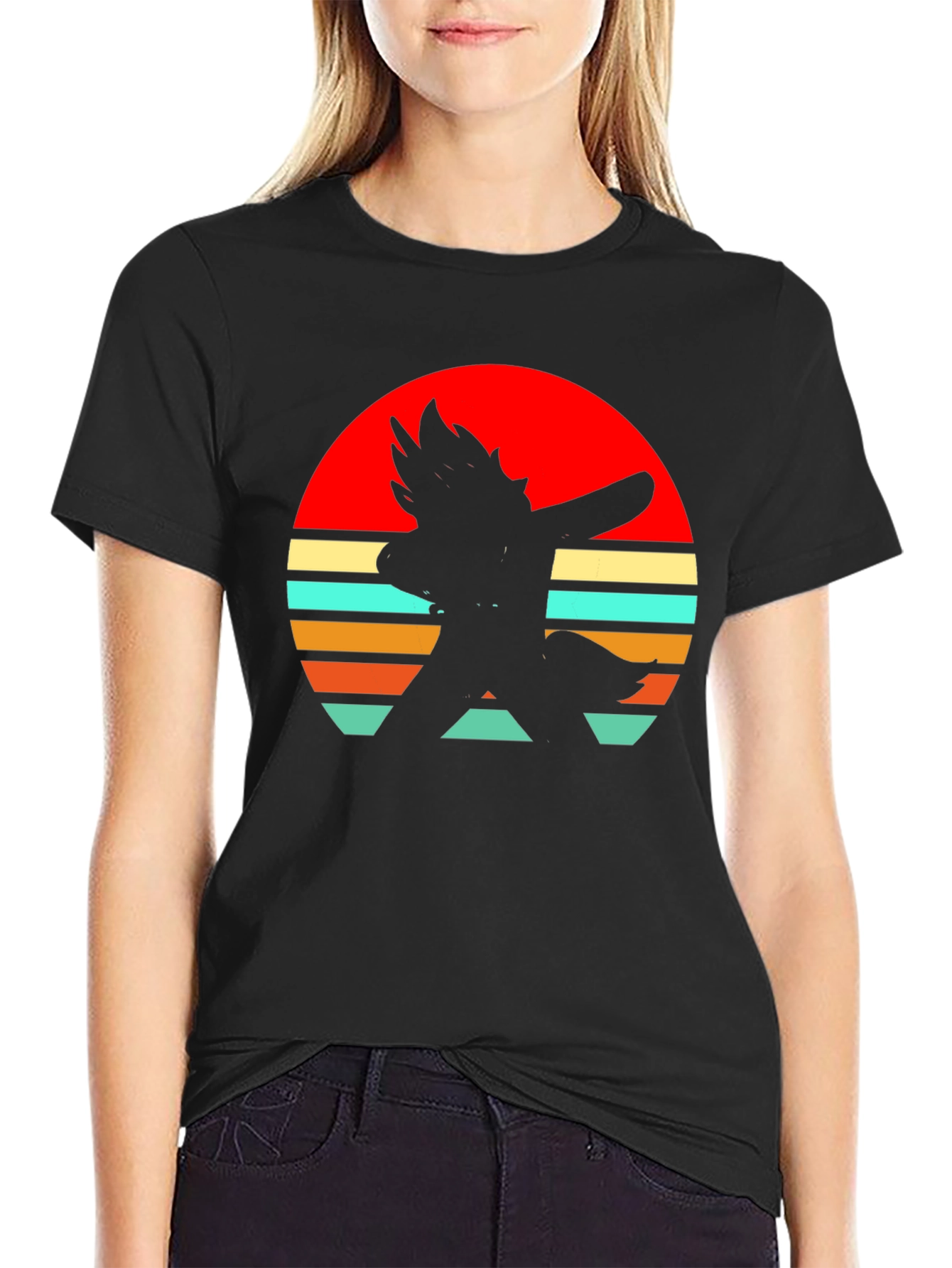 Retro Sunset Silhouette Tee - Stylish Graphic T-Shirt