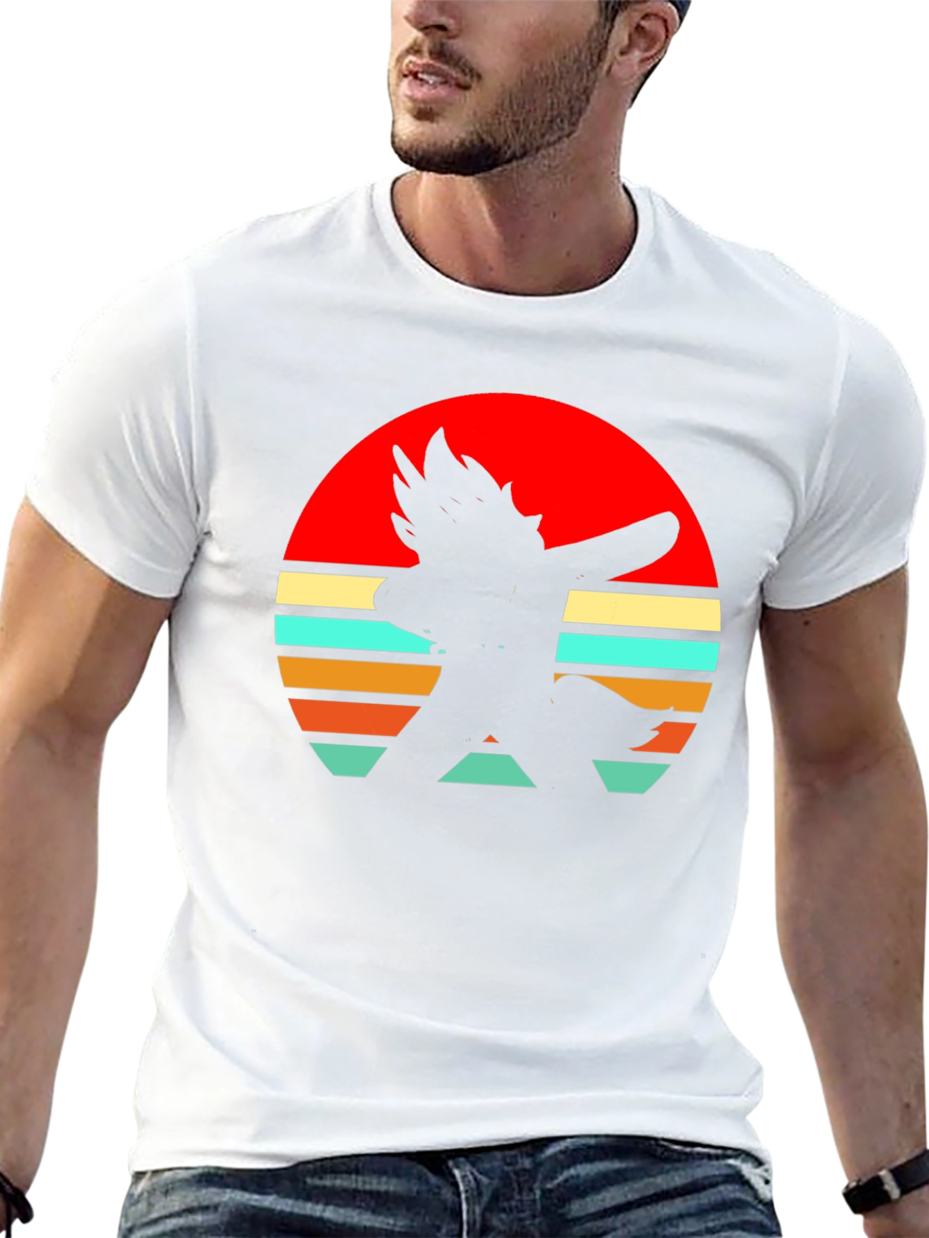 Retro Sunset Silhouette Tee - Stylish Graphic T-Shirt