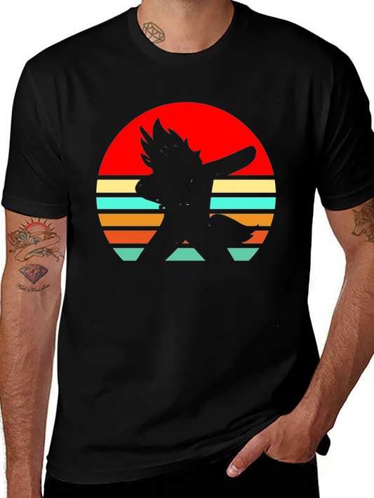 Retro Sunset Silhouette Tee - Stylish Graphic T-Shirt
