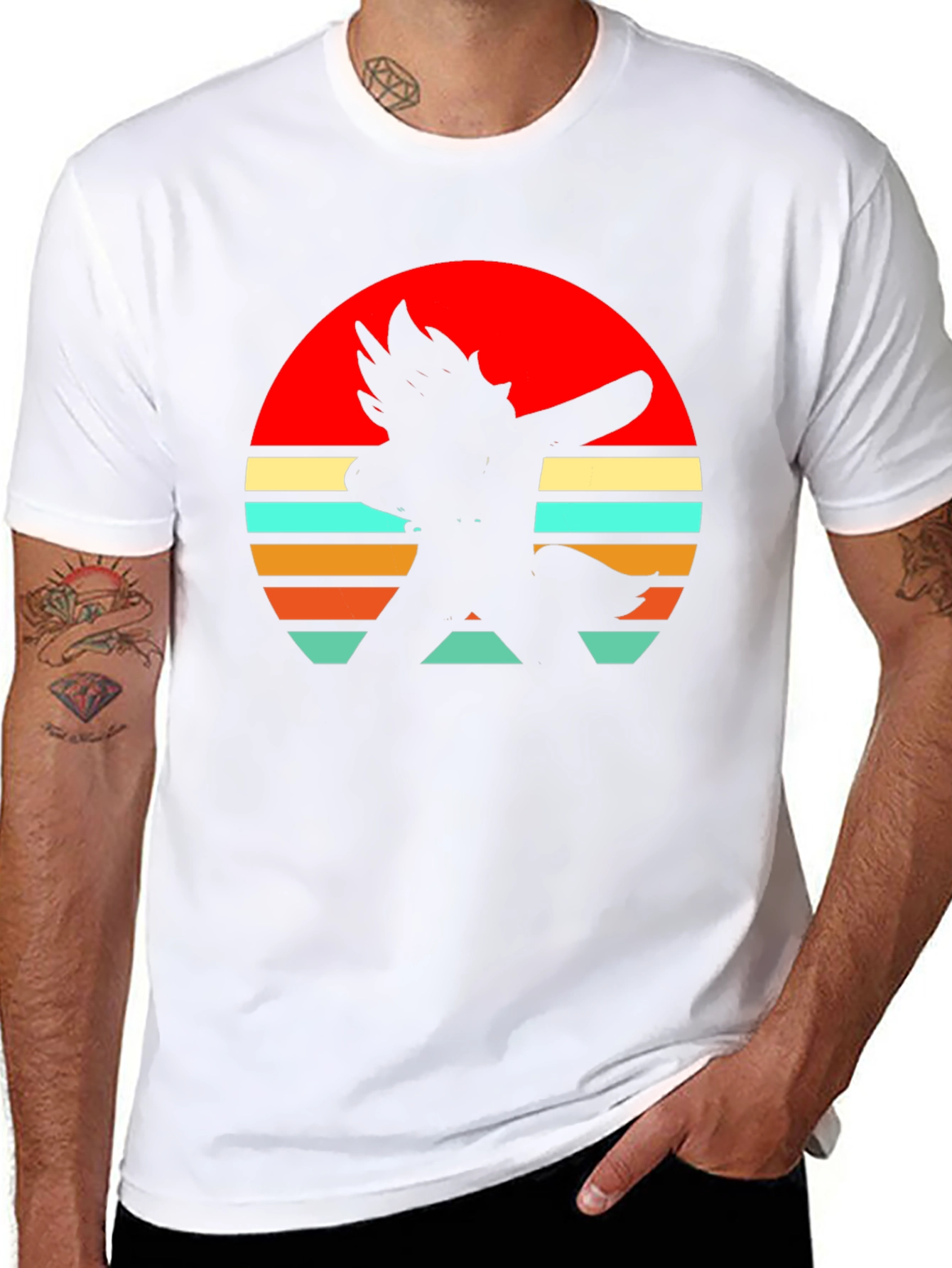 Retro Sunset Silhouette Tee - Stylish Graphic T-Shirt
