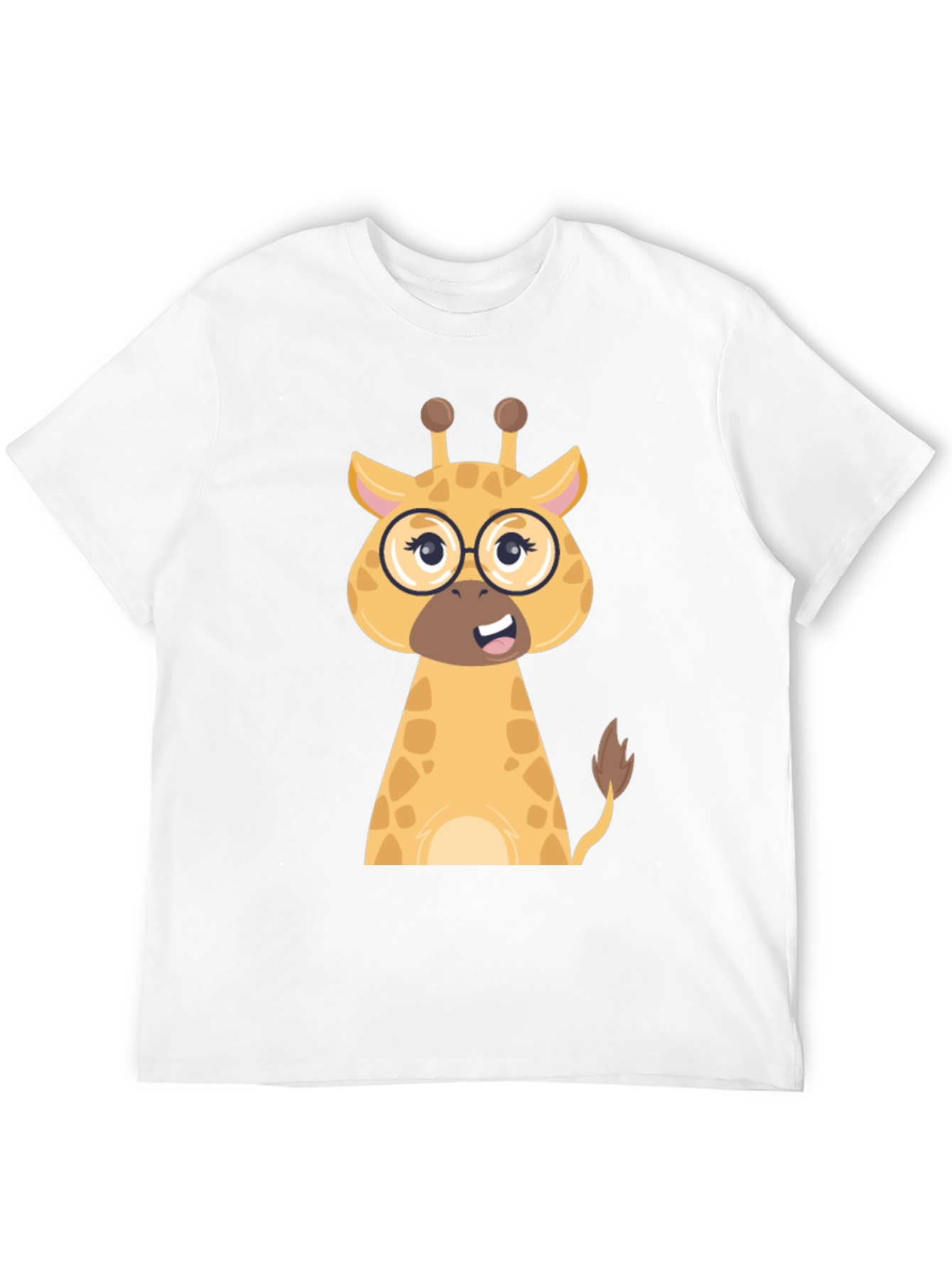 Giraffe Graphic Tee - Black Cotton Blend