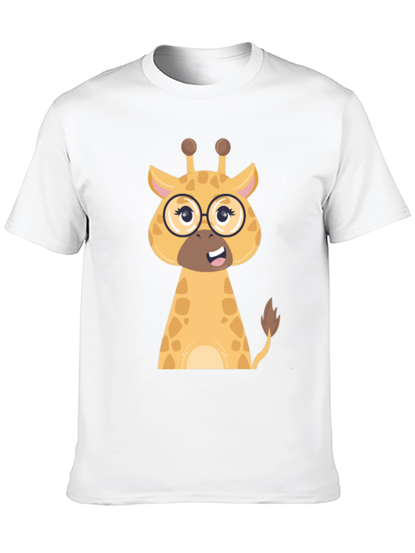 Giraffe Graphic Tee - Black Cotton Blend