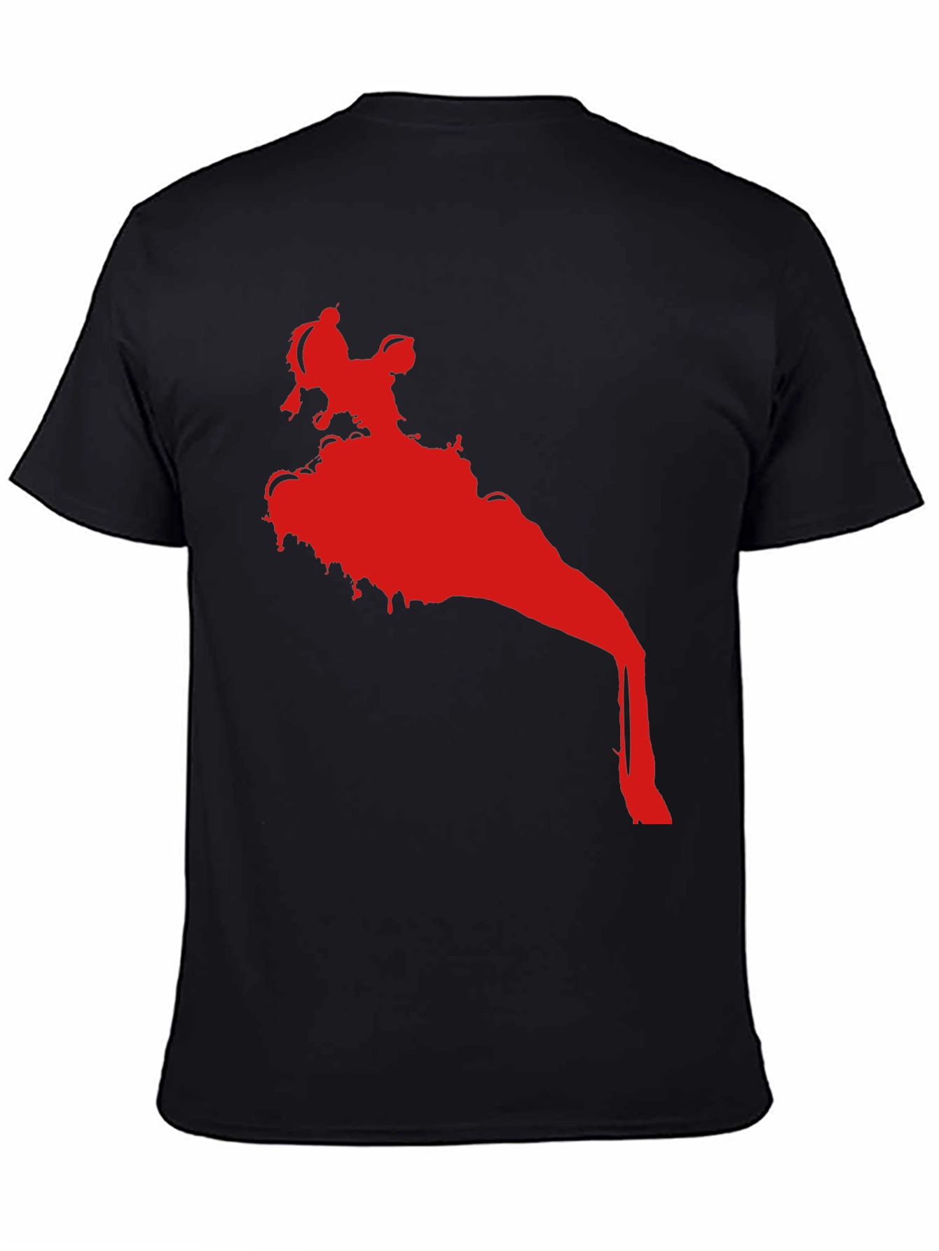 Statement Black T-Shirt with Red Graphic